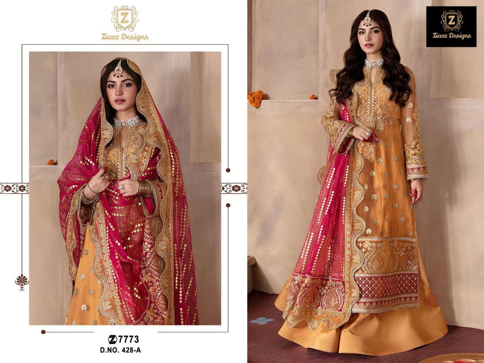 ZIAAZ DESIGNS CODE 428 WEDDING WEAR PAKISTANI SUIT
