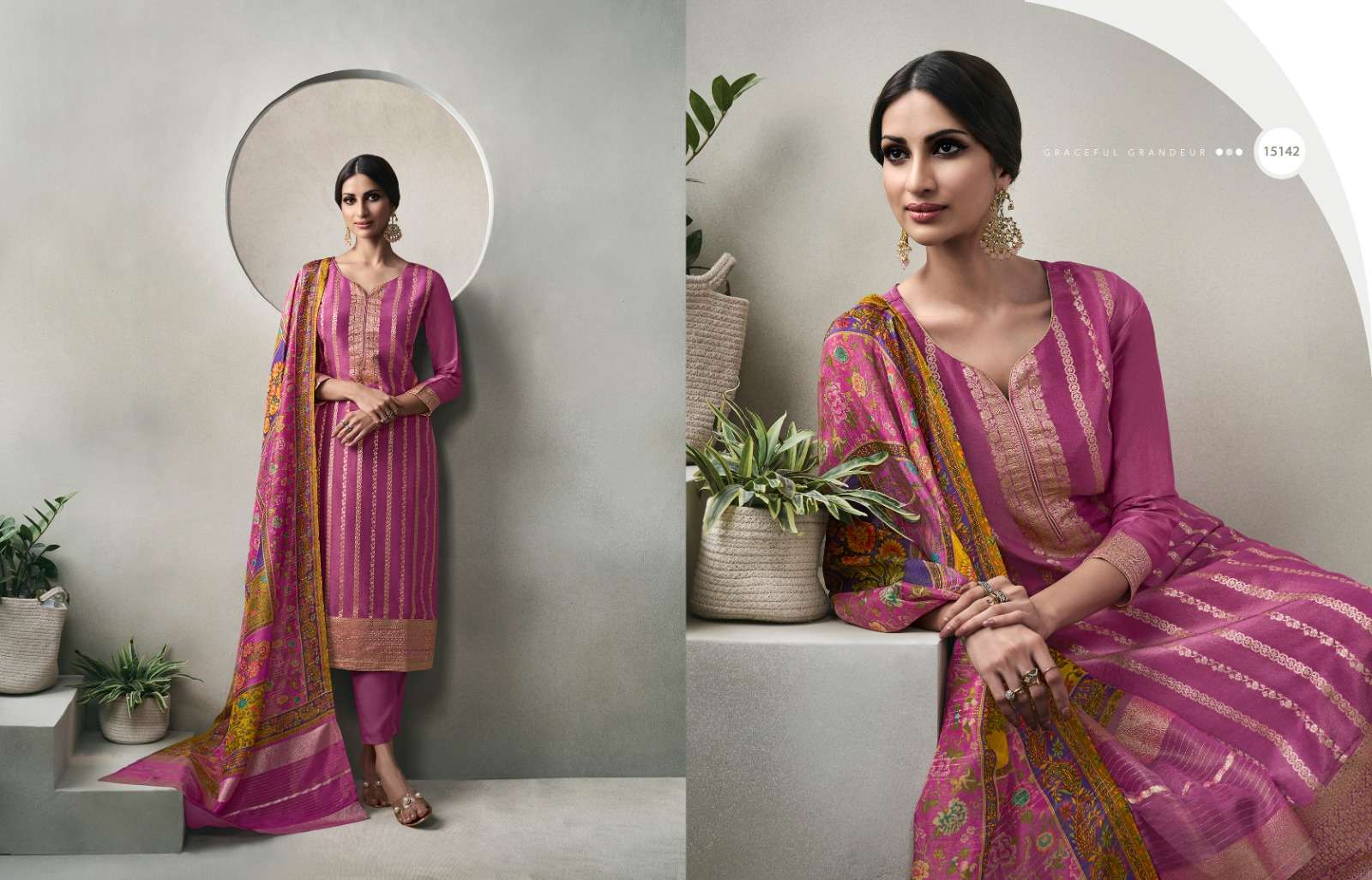 ZISA GLORY JACQUARD DESIGNER SUIT