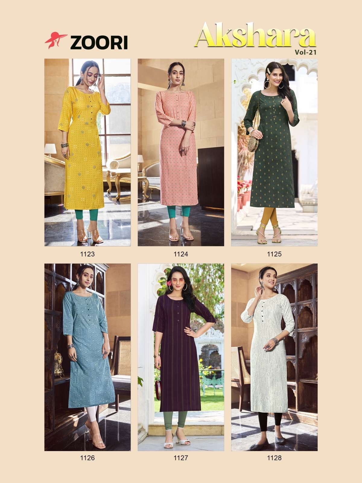 ZOORI AKSHARA VOL 21 REGULAR WEAR RAYON KURTI 
