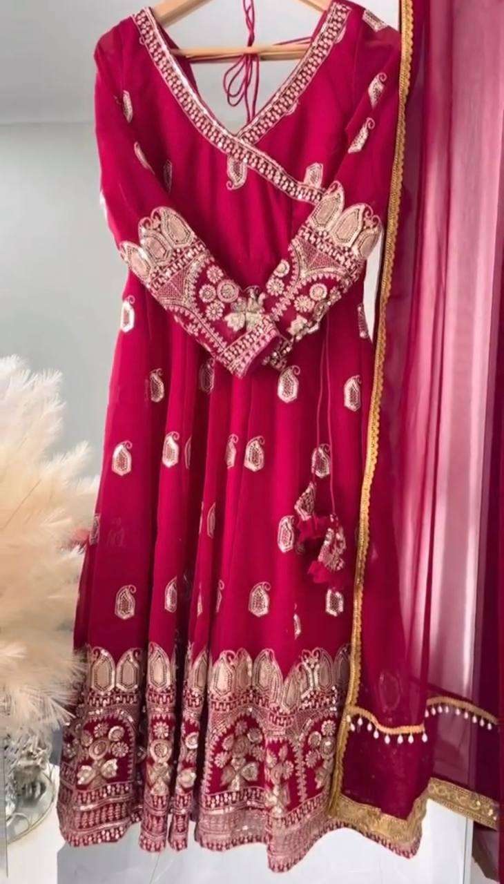 ZSR 3049 RED ANARKALI KURTI