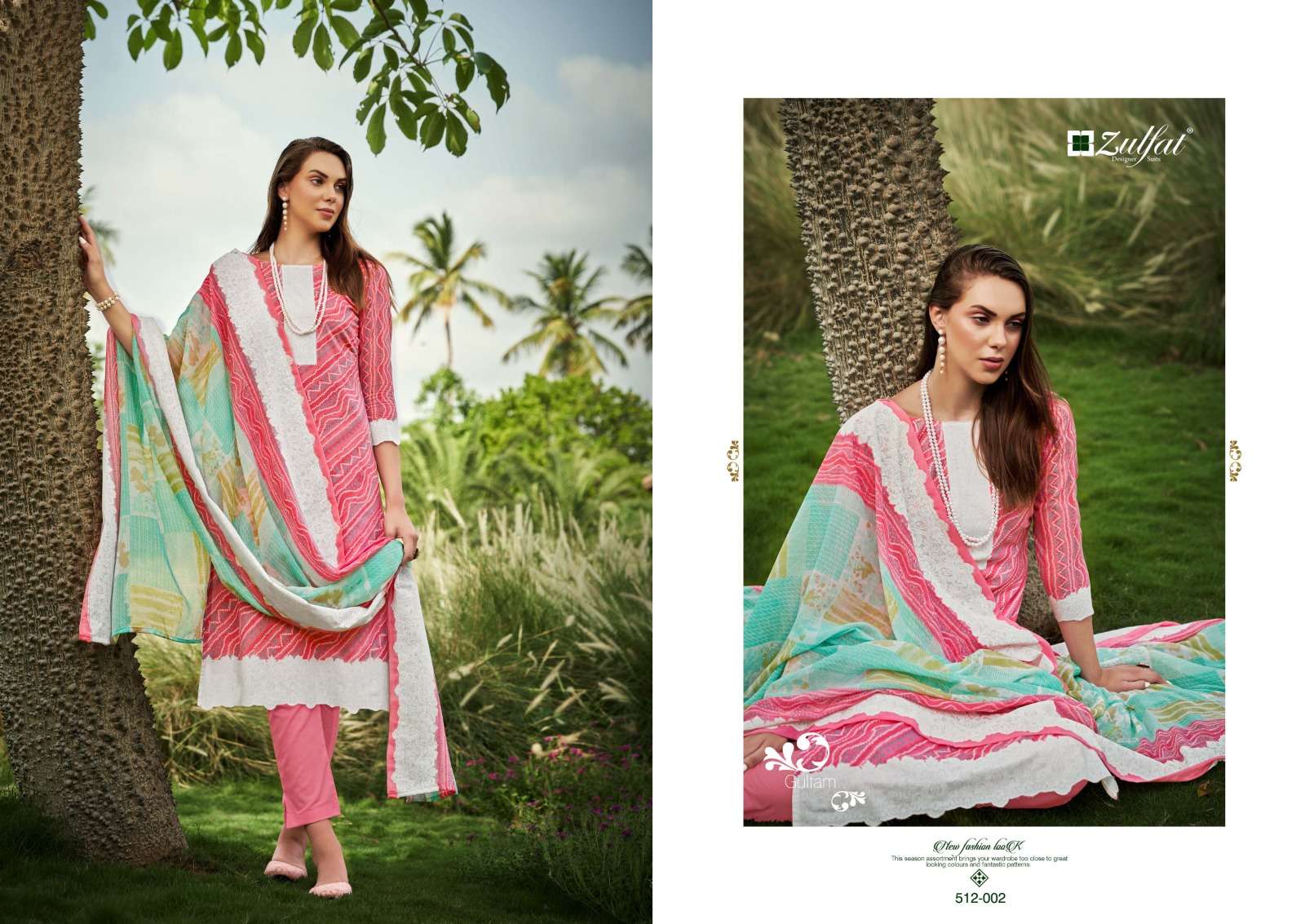 ZULFAT DESIGNER SUITS GULFAM COTTON DESIGNER PRINT SUIT