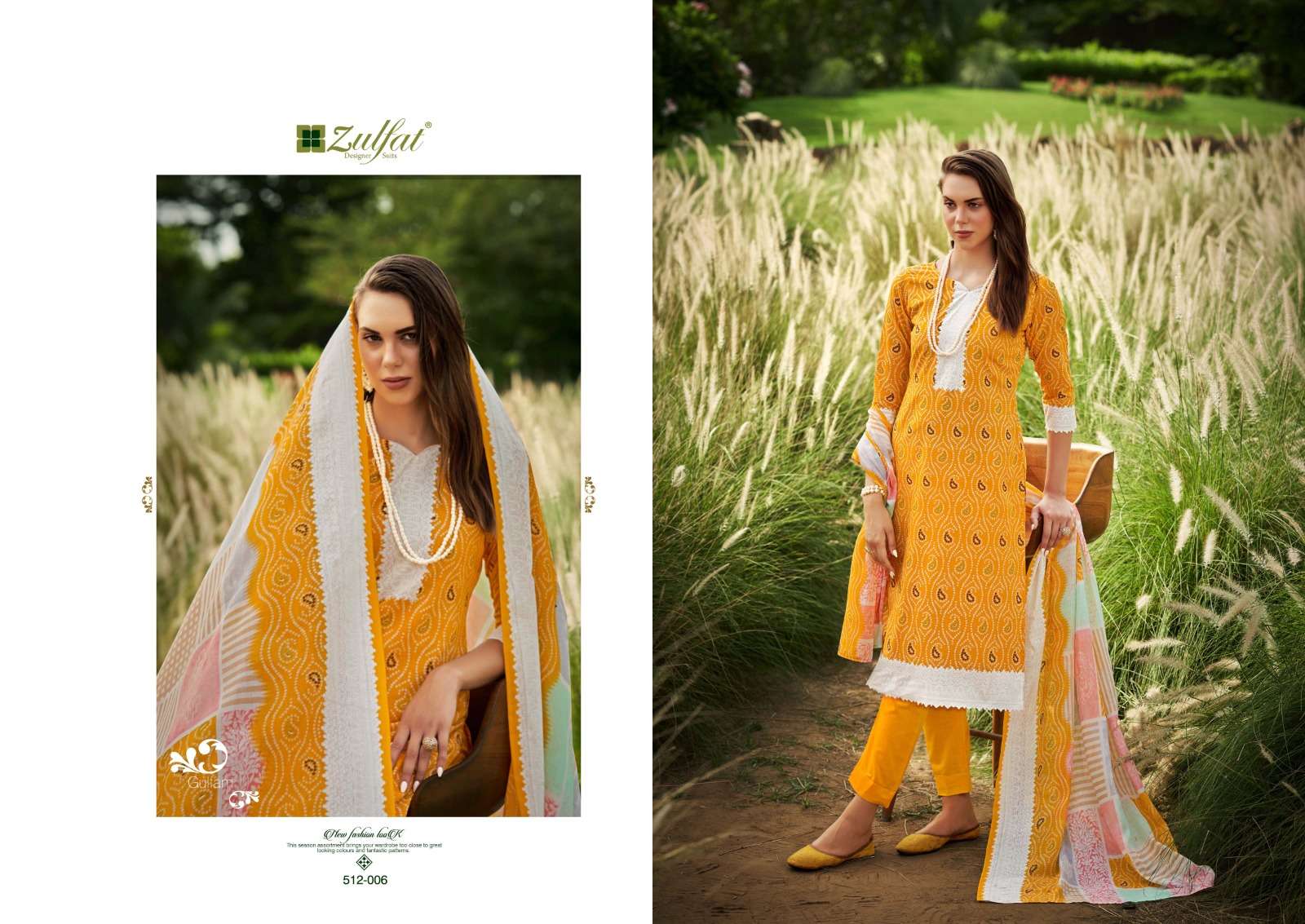 ZULFAT DESIGNER SUITS GULFAM COTTON DESIGNER PRINT SUIT