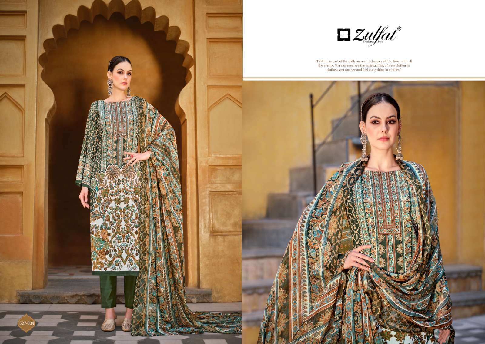 ZULFAT DESIGNER SUITS SABIRA COTTON PRINT SUIT