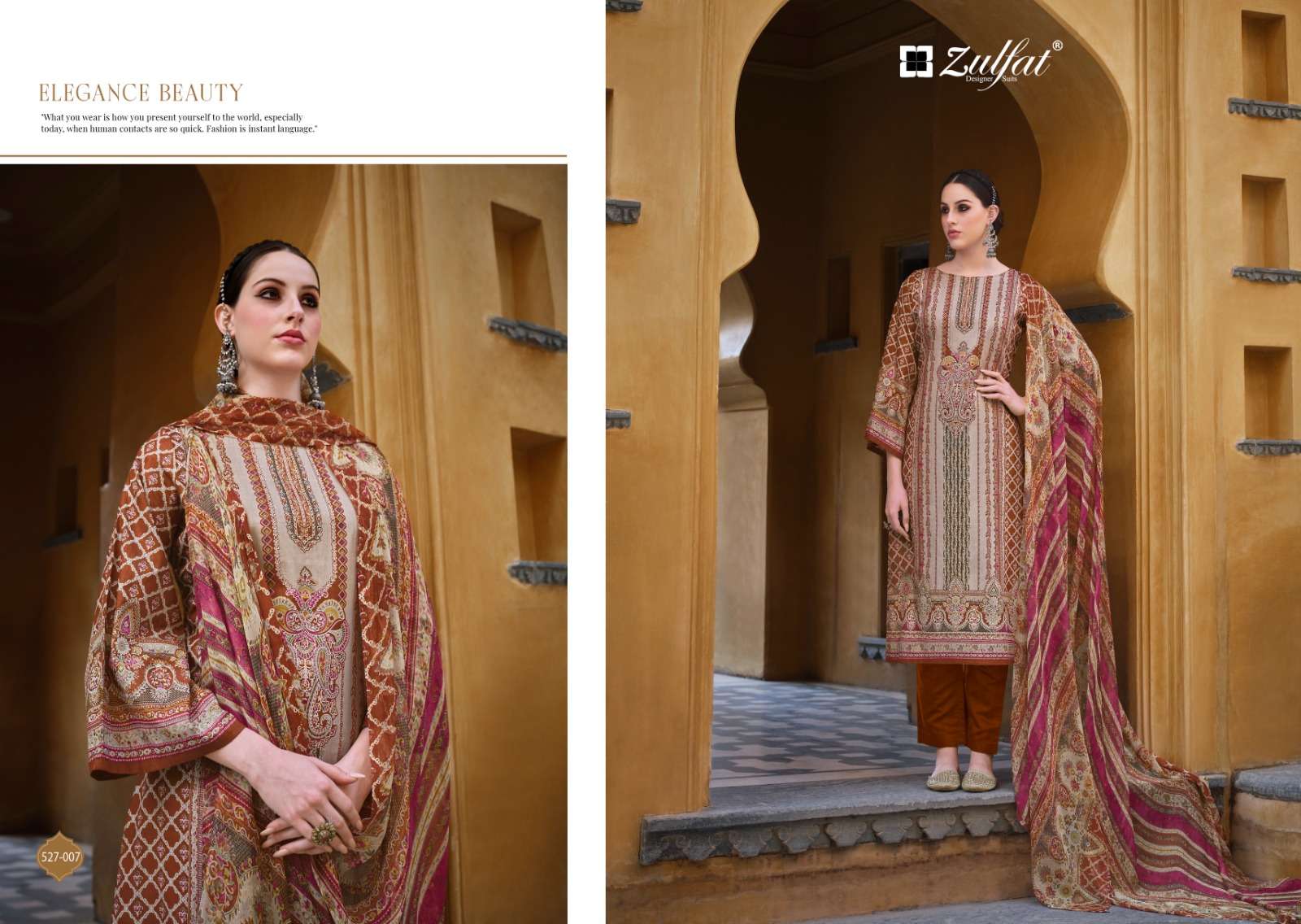 ZULFAT DESIGNER SUITS SABIRA COTTON PRINT SUIT