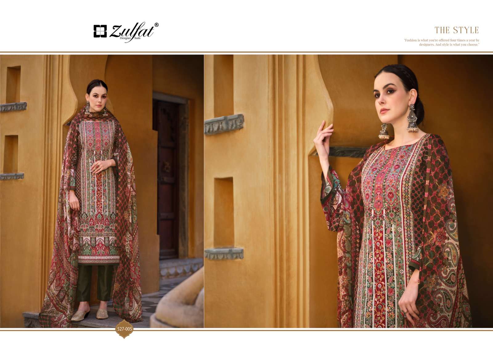 ZULFAT DESIGNER SUITS SABIRA COTTON PRINT SUIT