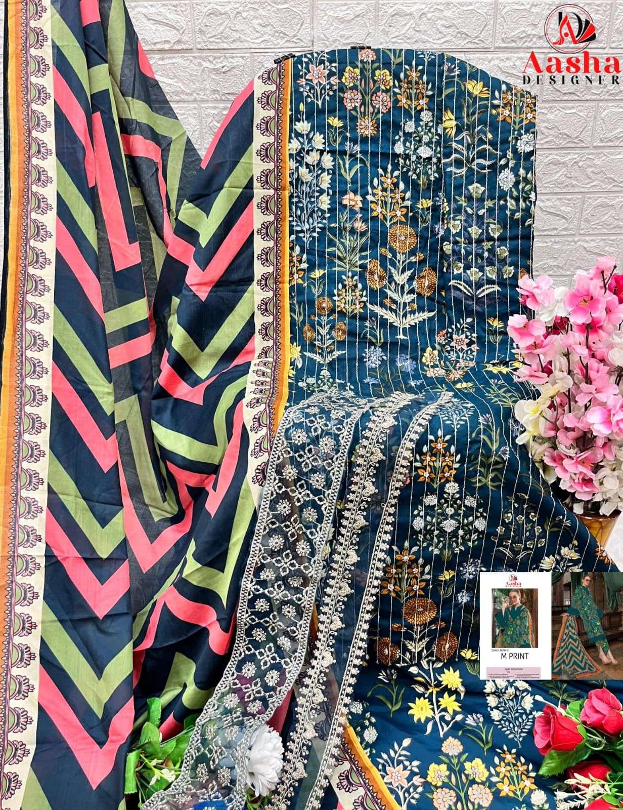 AASHA DESIGNER M PRINT VOL 3 COTTON SALWAR KAMEEZ 