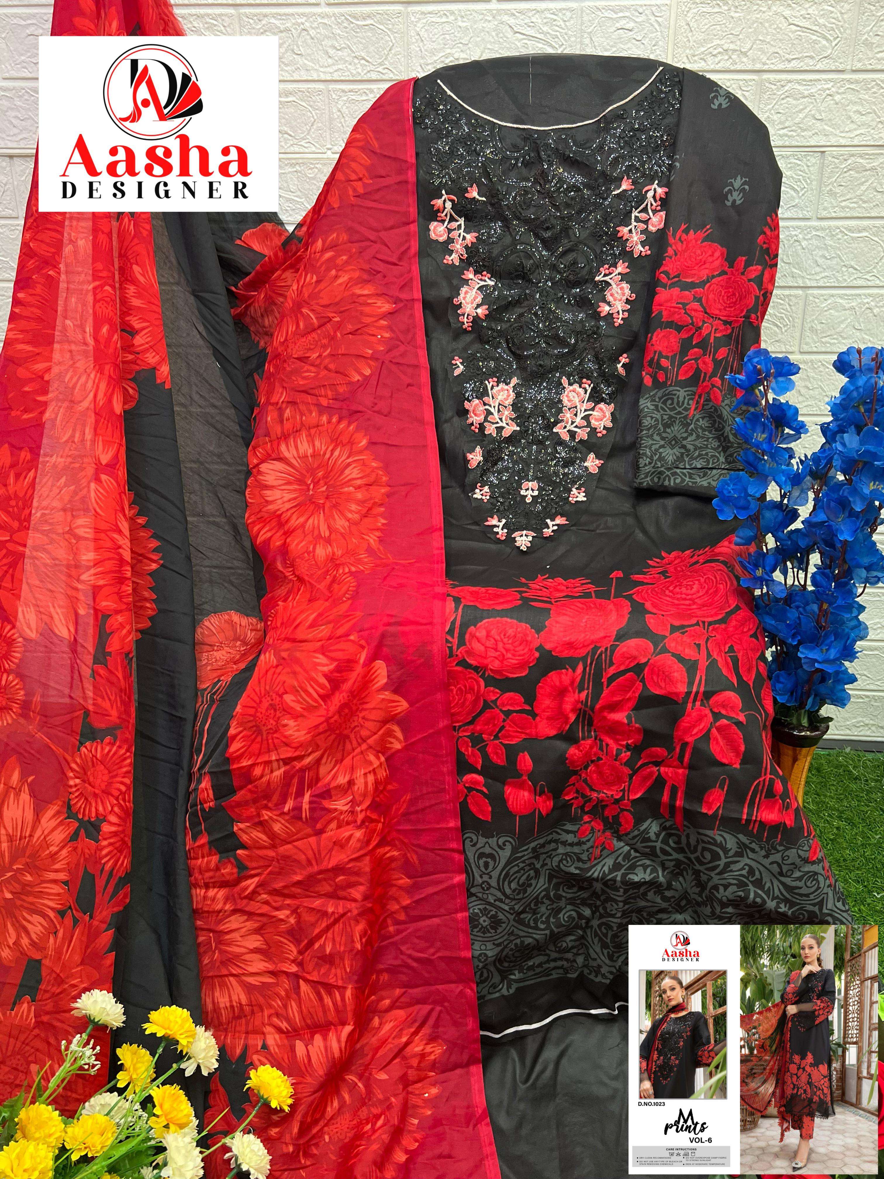 AASHA DESIGNER M PRINTS VOL 6 COTTON SALWAR KAMEEZ 