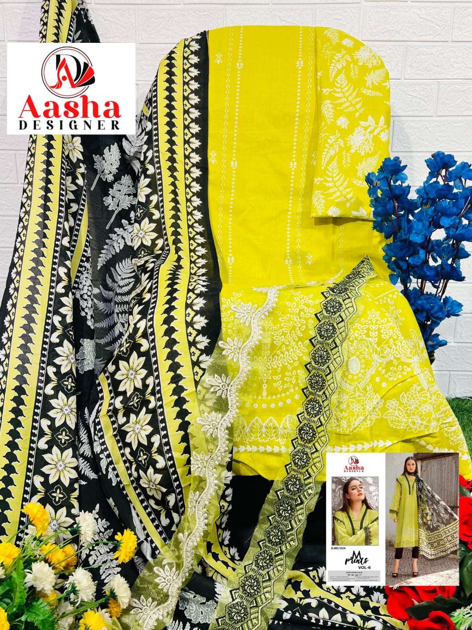 AASHA DESIGNER M PRINTS VOL 6 COTTON SALWAR KAMEEZ 