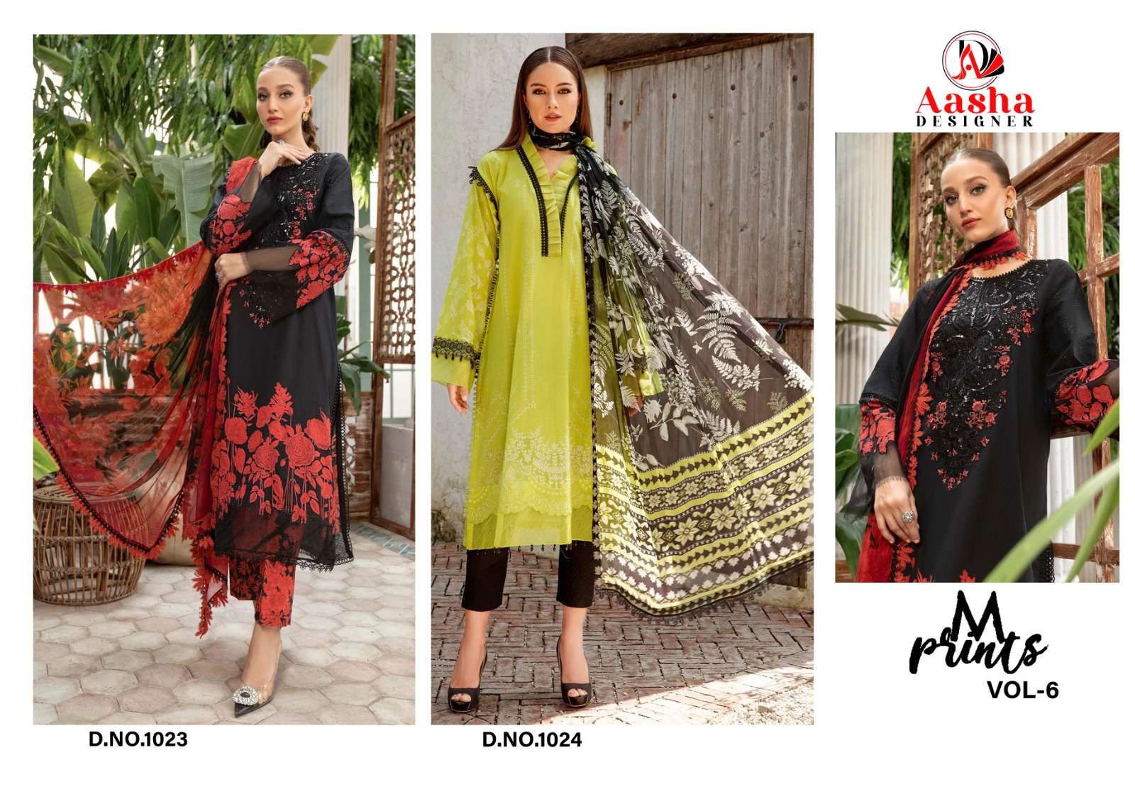 AASHA DESIGNER M PRINTS VOL 6 COTTON SALWAR KAMEEZ 