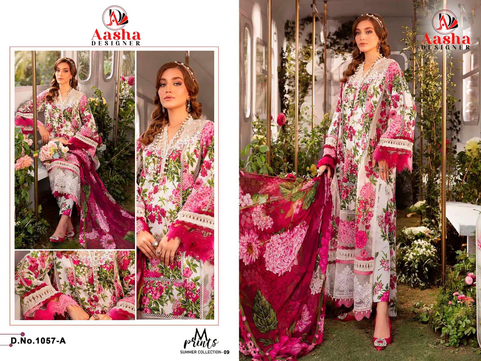 AASHA DESIGNER M PRINTS VOL 9 COTTON SALWAR KAMEEZ