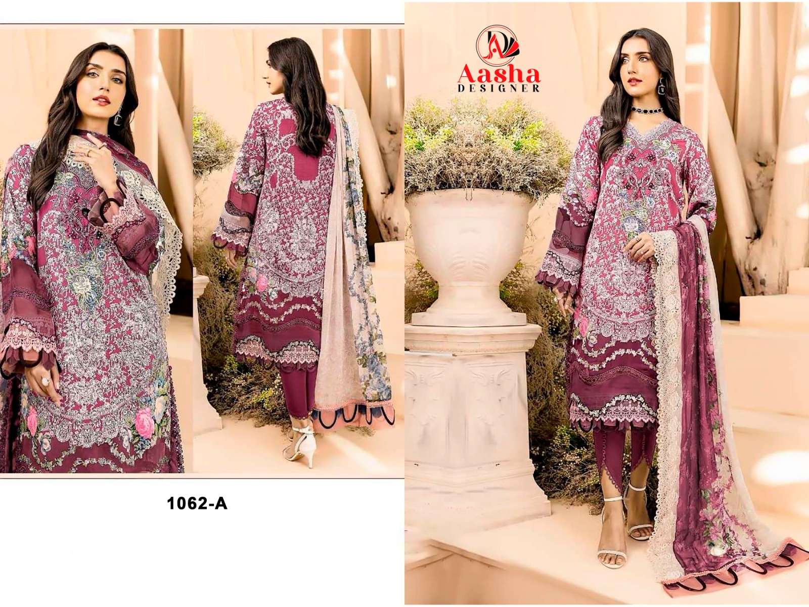 AASHA DESIGNER NEEDLE WONDER VOL 6 COTTON SALWAR KAMEEZ 