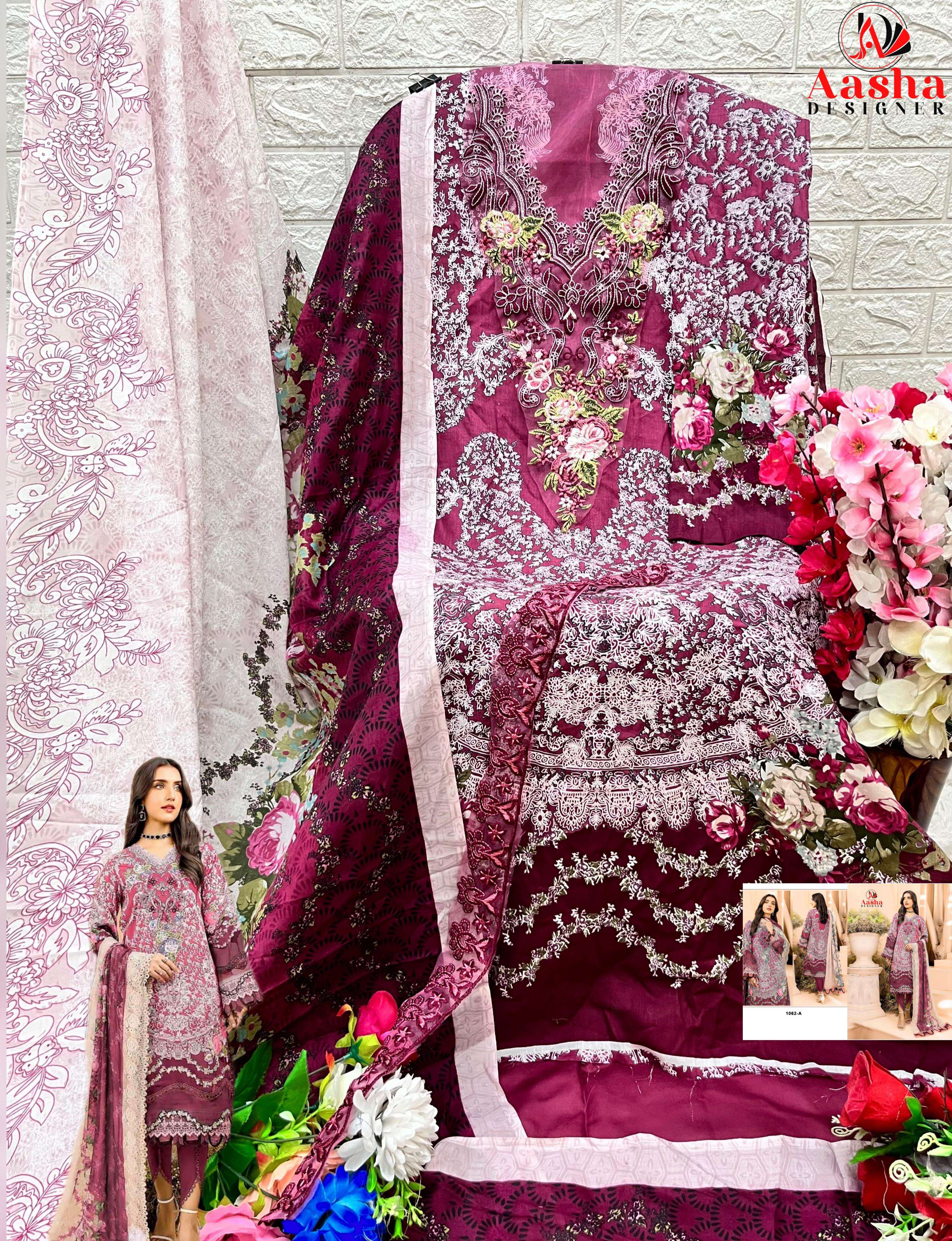 AASHA DESIGNER NEEDLE WONDER VOL 6 COTTON SALWAR KAMEEZ 