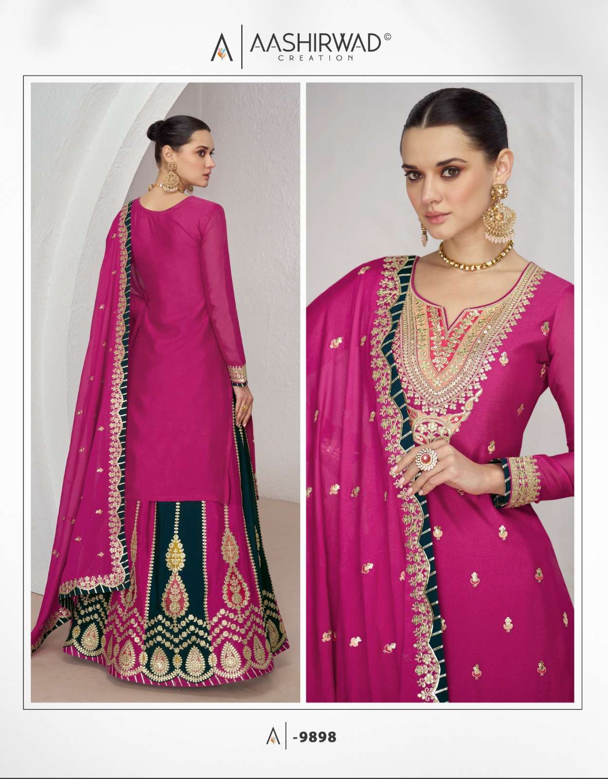 AASHIRWAD CREATION KANIKA HEAVY DESIGNER WEDDING WEAR SUIT