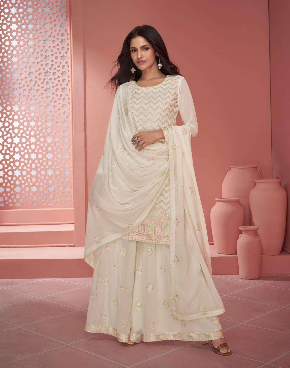 AASHIRWAD CREATION RUPALI GEORGETTE HEAVY DESIGNER SUIT