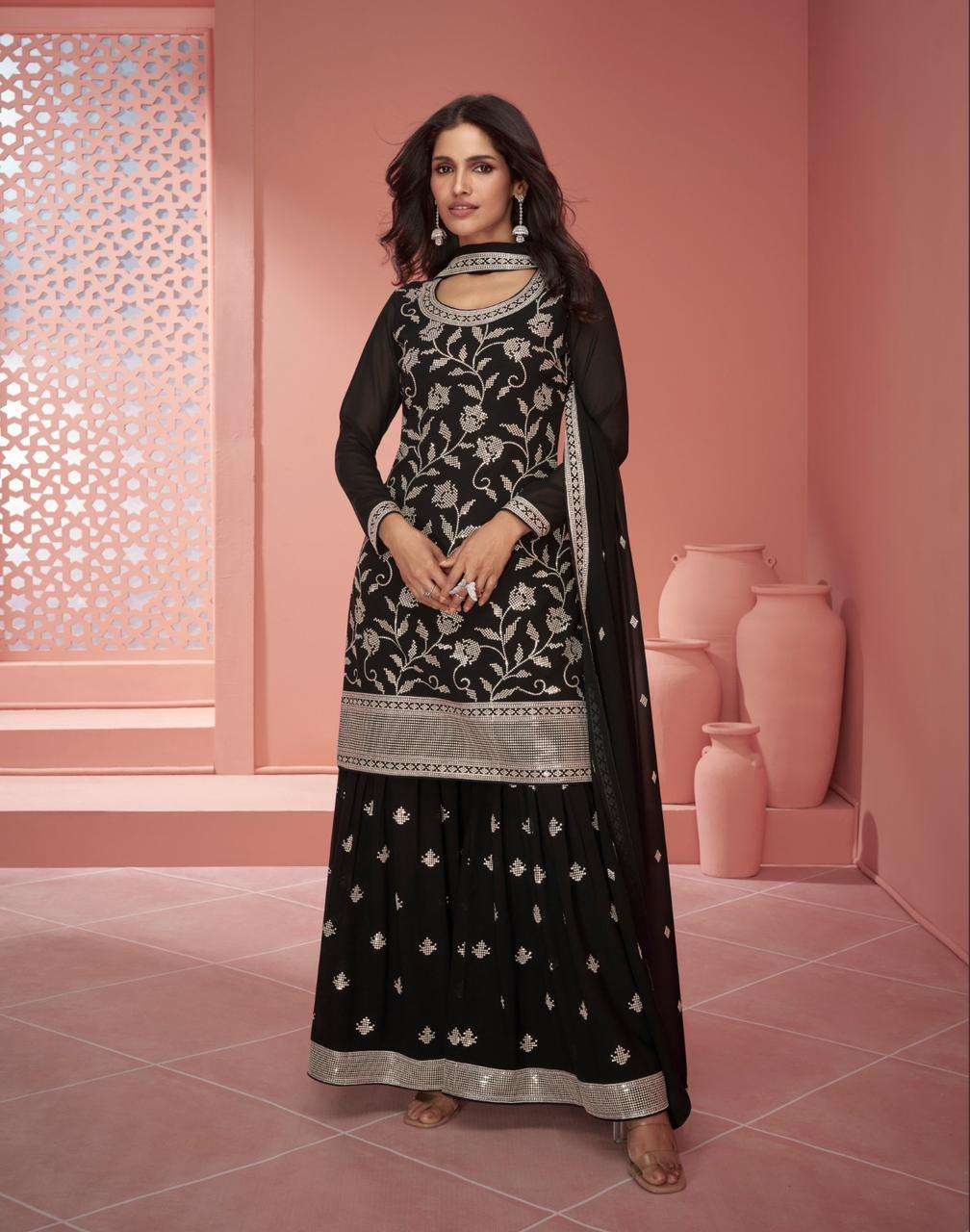 AASHIRWAD CREATION RUPALI GEORGETTE HEAVY DESIGNER SUIT