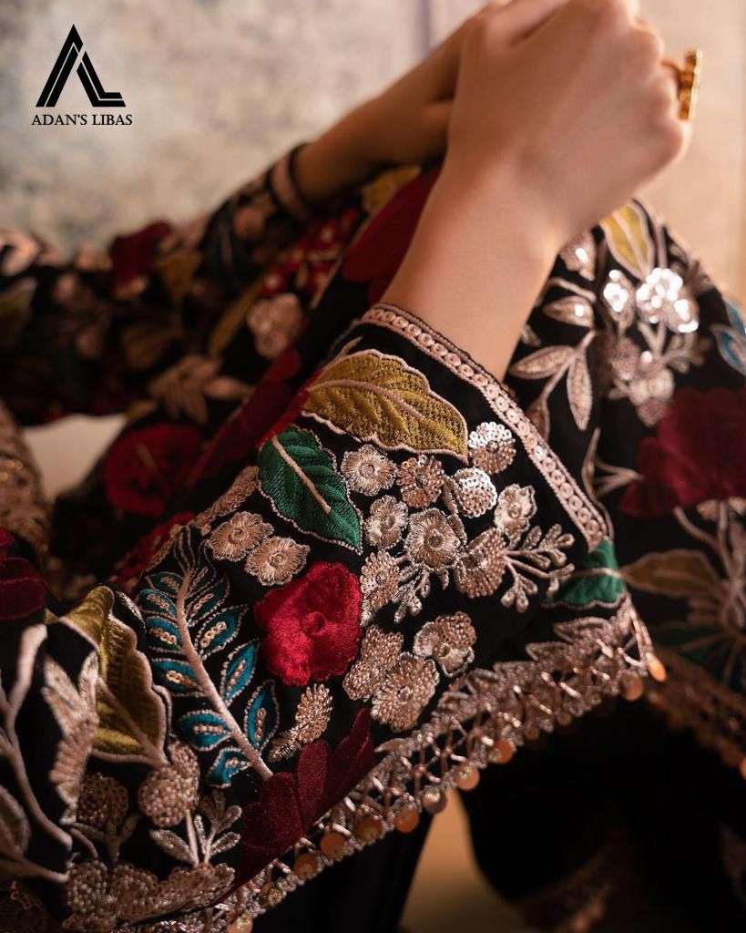 ADAN LIBAS D NO 7048 GEORGETTE EMBROIDERY DESIGNER SUIT