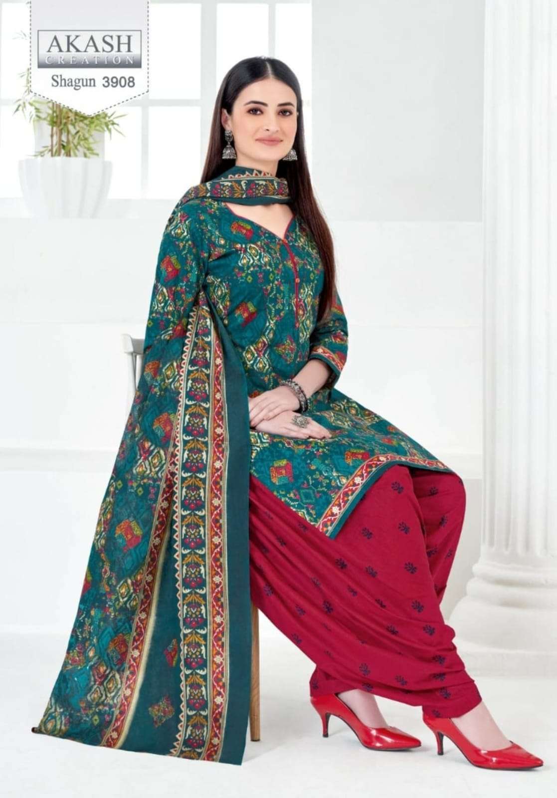 AKASH CREATION SHAGUN VOL 39 COTTON PRINTED DRESS