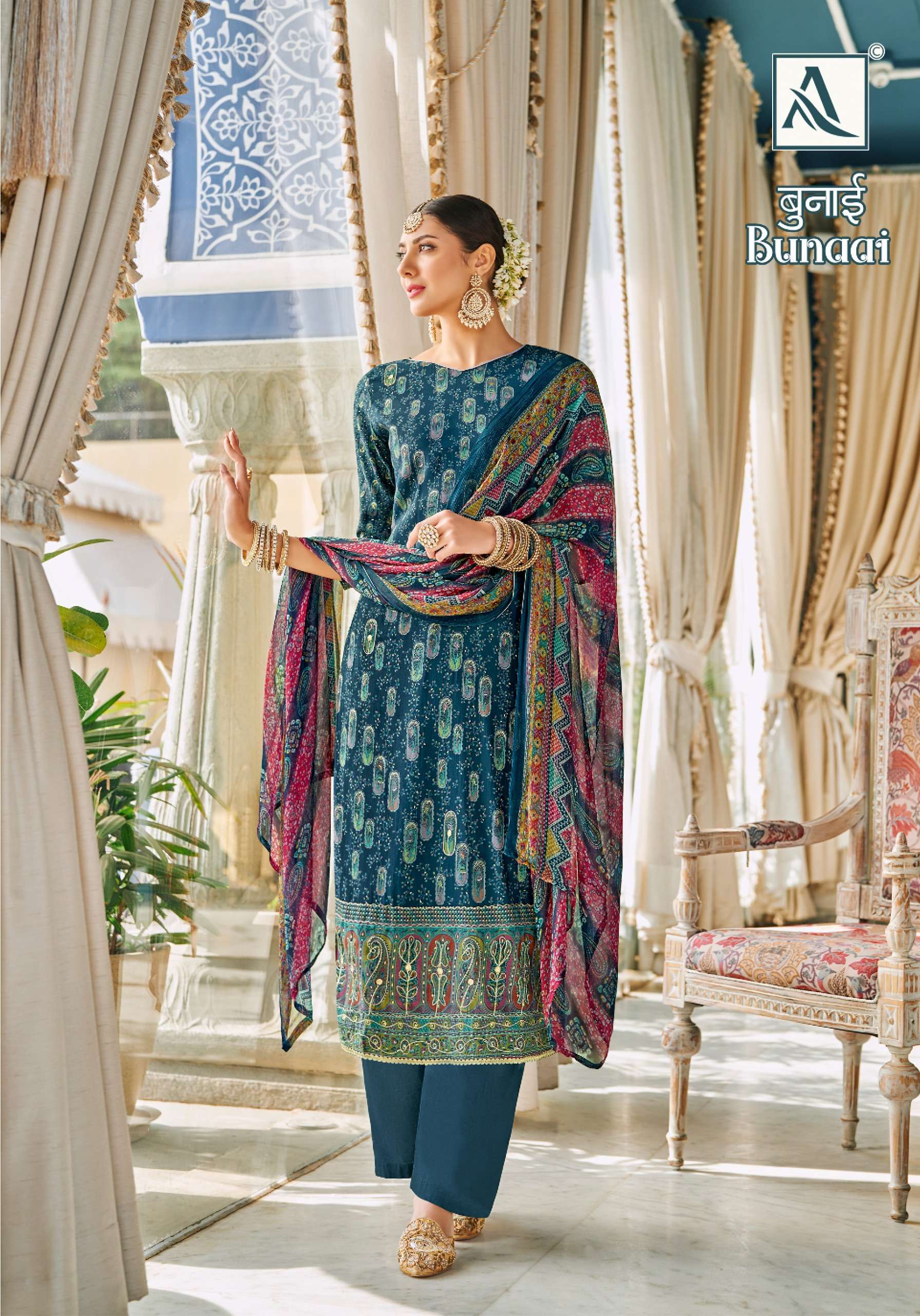 ALOK SUITS BUNAAI VISCOSE FANCY WORK SUIT