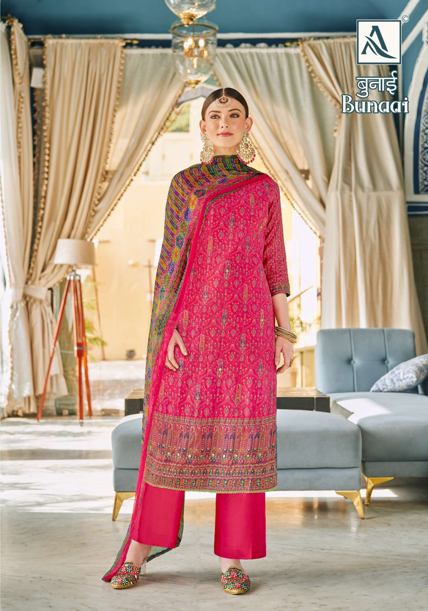 ALOK SUITS BUNAAI VISCOSE FANCY WORK SUIT
