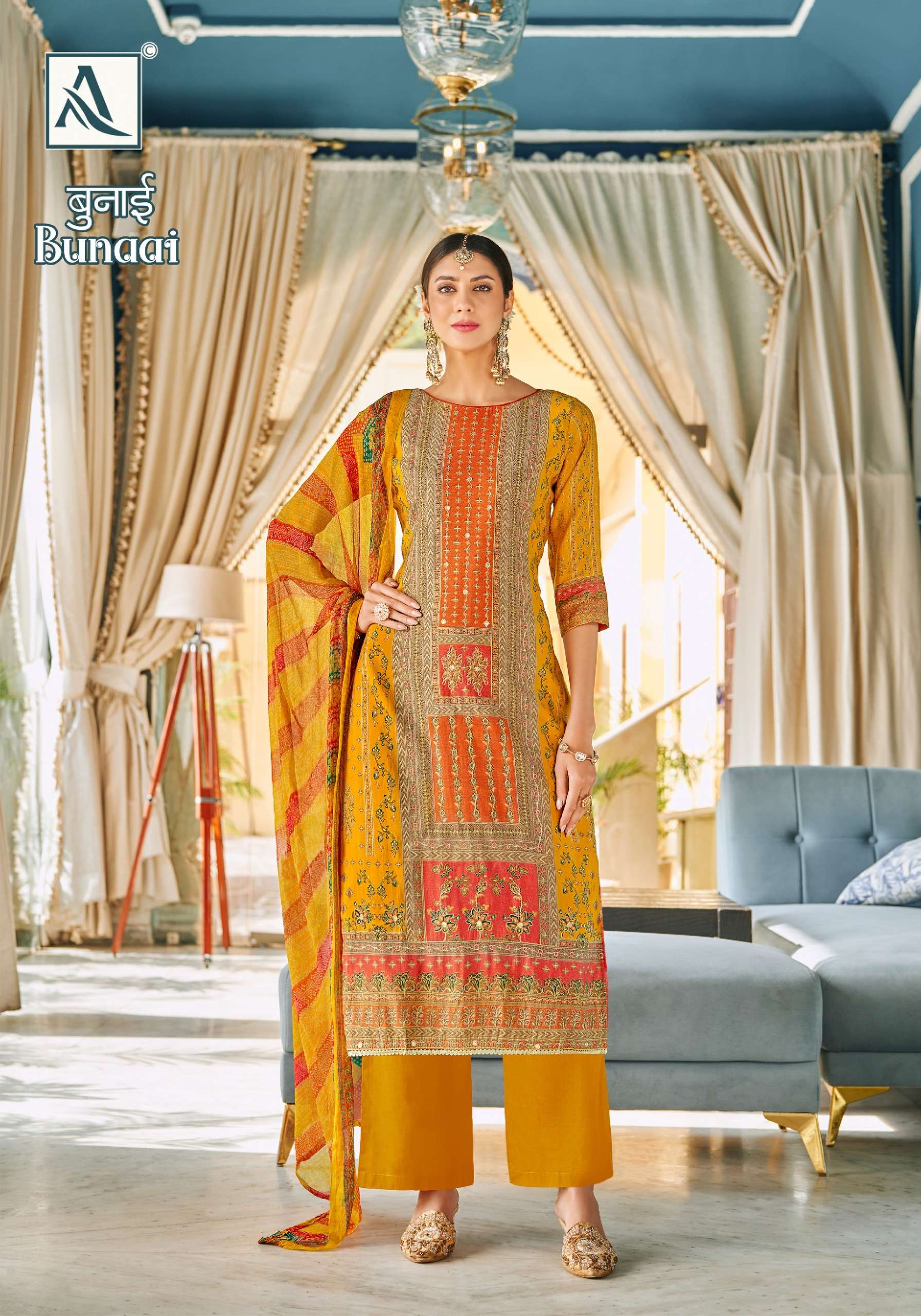 ALOK SUITS BUNAAI VISCOSE FANCY WORK SUIT