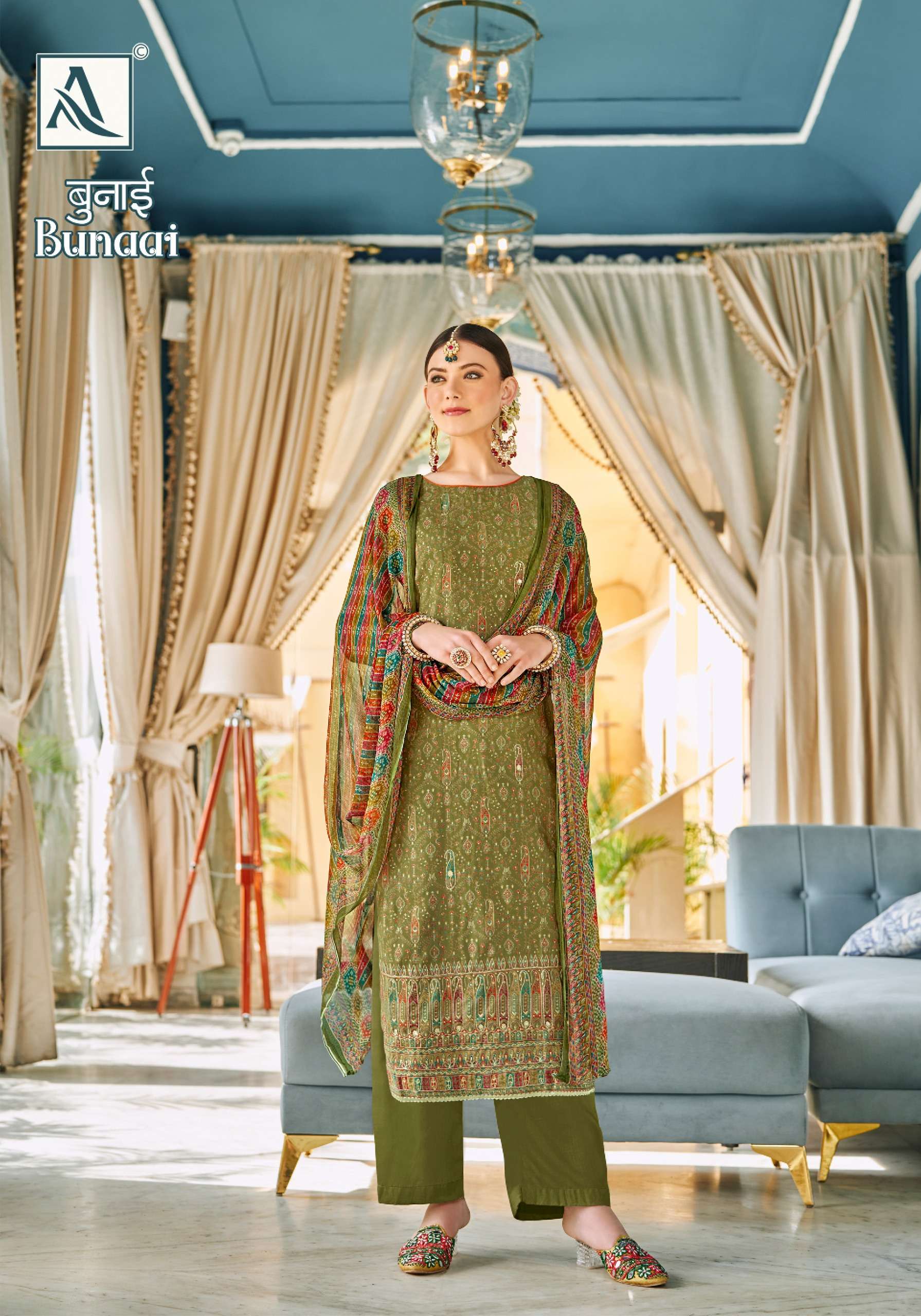 ALOK SUITS BUNAAI VISCOSE FANCY WORK SUIT