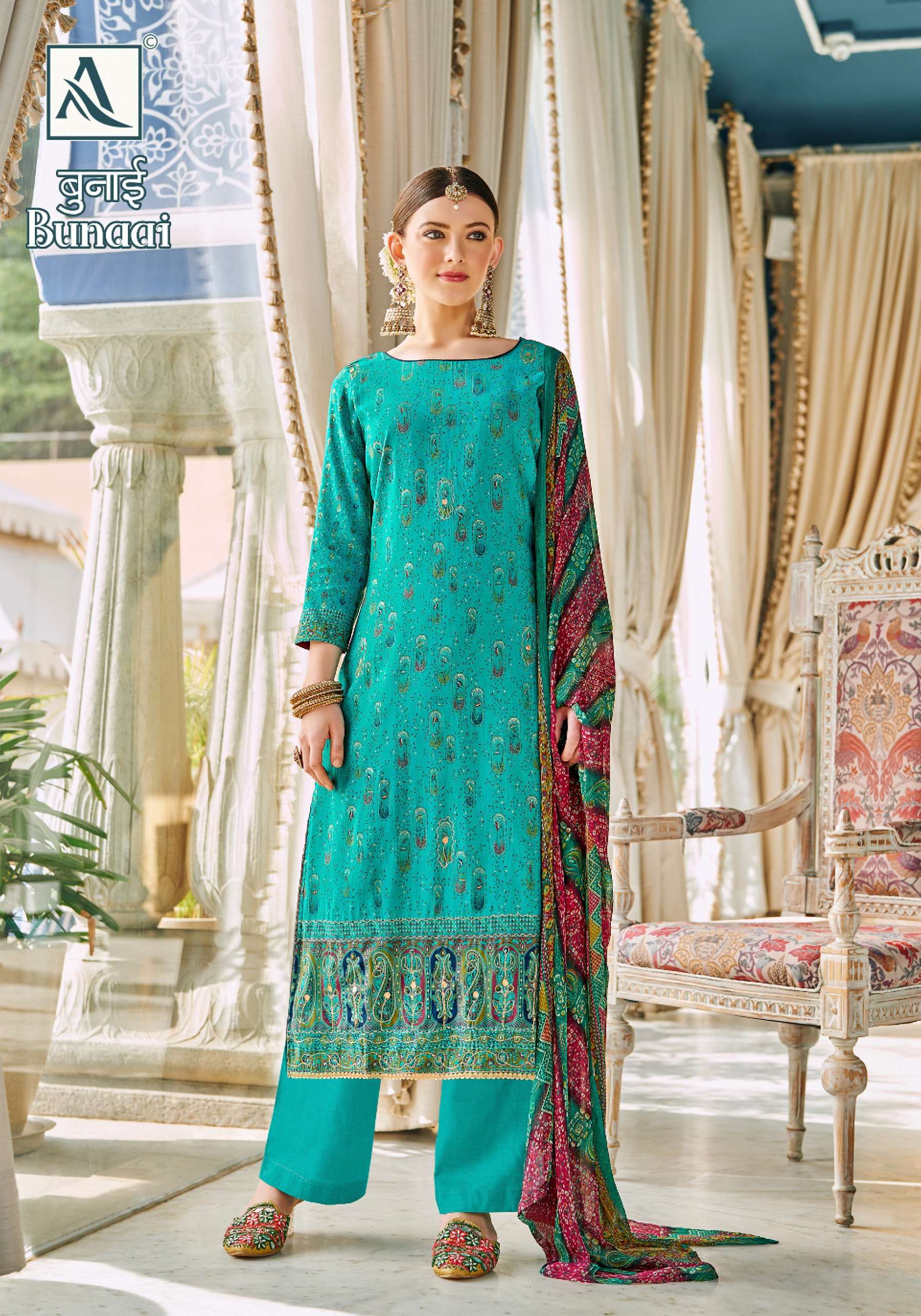 ALOK SUITS BUNAAI VISCOSE FANCY WORK SUIT