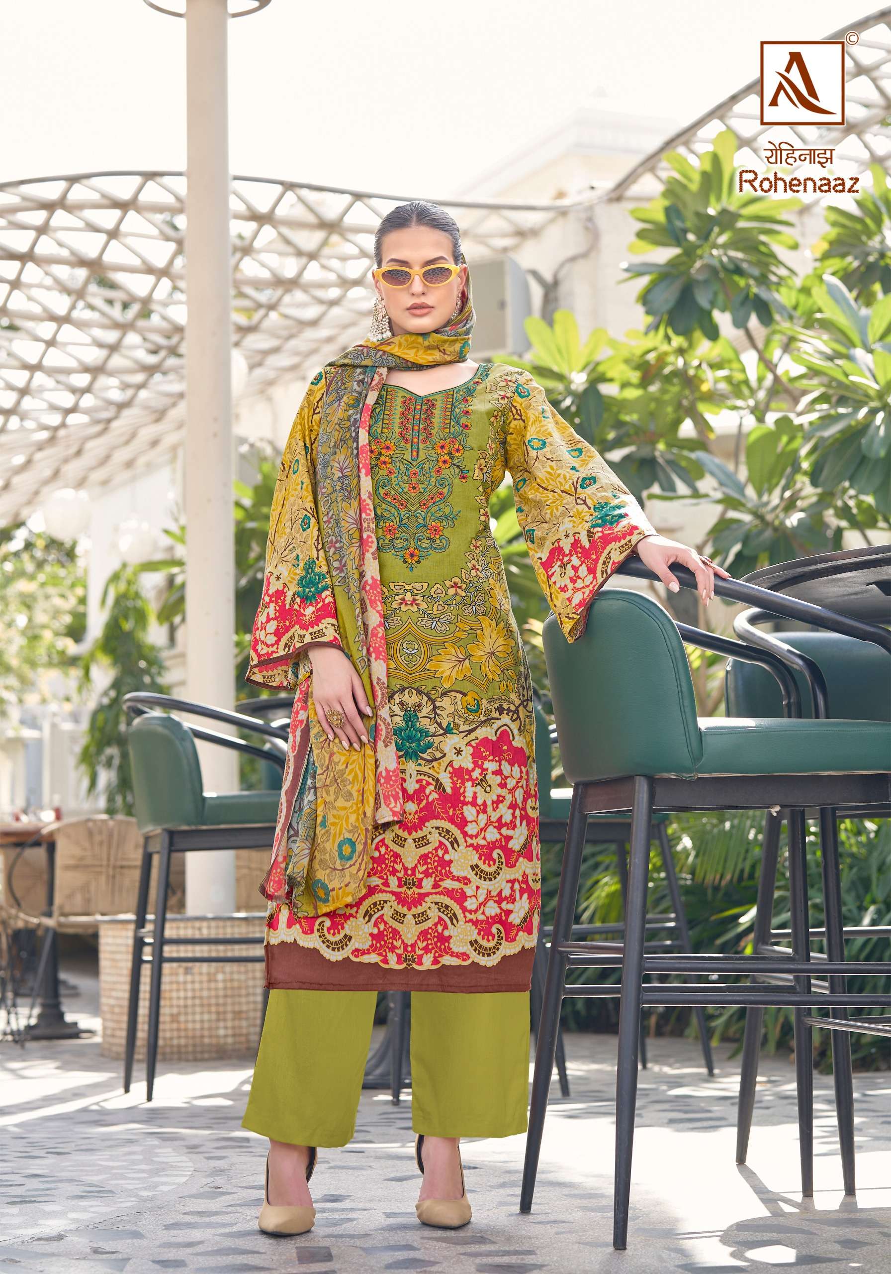 ALOK SUITS ROHENAAZ COTTON PAKISTANI STYLE PRINT SUIT