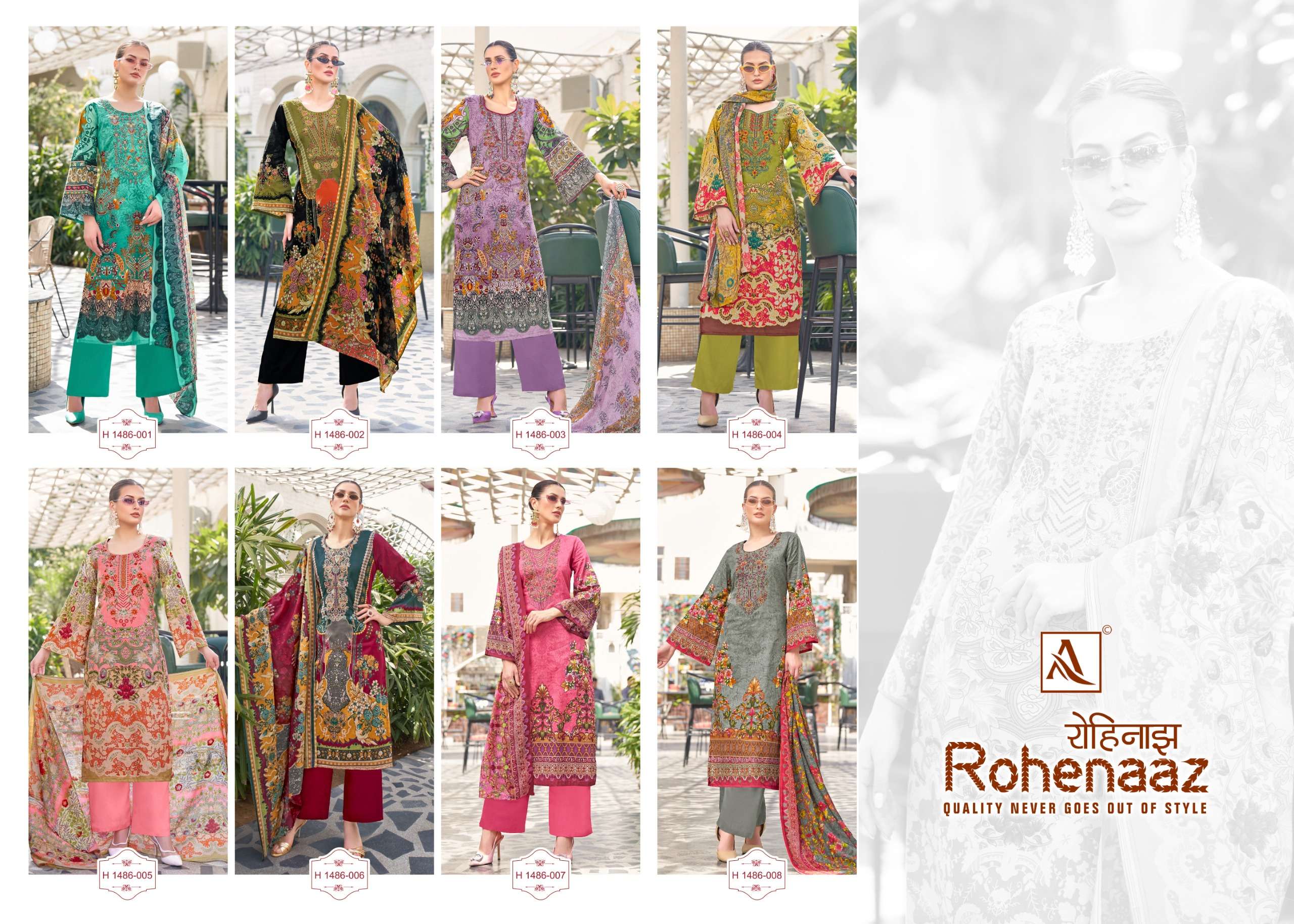 ALOK SUITS ROHENAAZ COTTON PAKISTANI STYLE PRINT SUIT