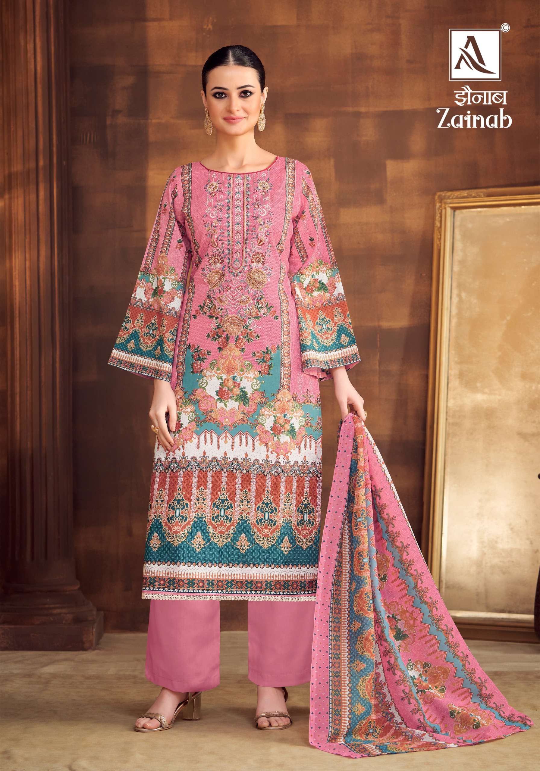 ALOK SUITS ZAINAB COTTON PRINT WITH FANCY WORK SUIT