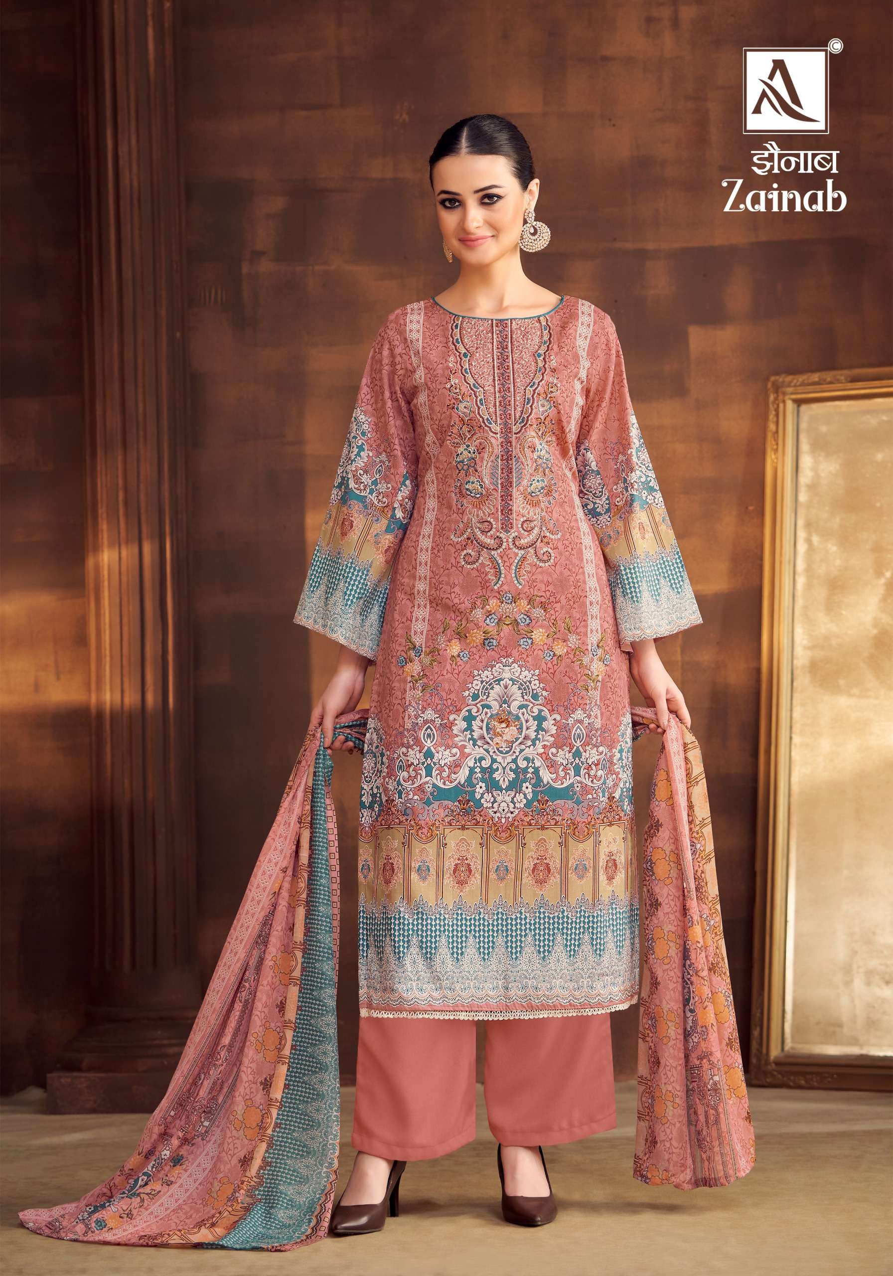 ALOK SUITS ZAINAB COTTON PRINT WITH FANCY WORK SUIT