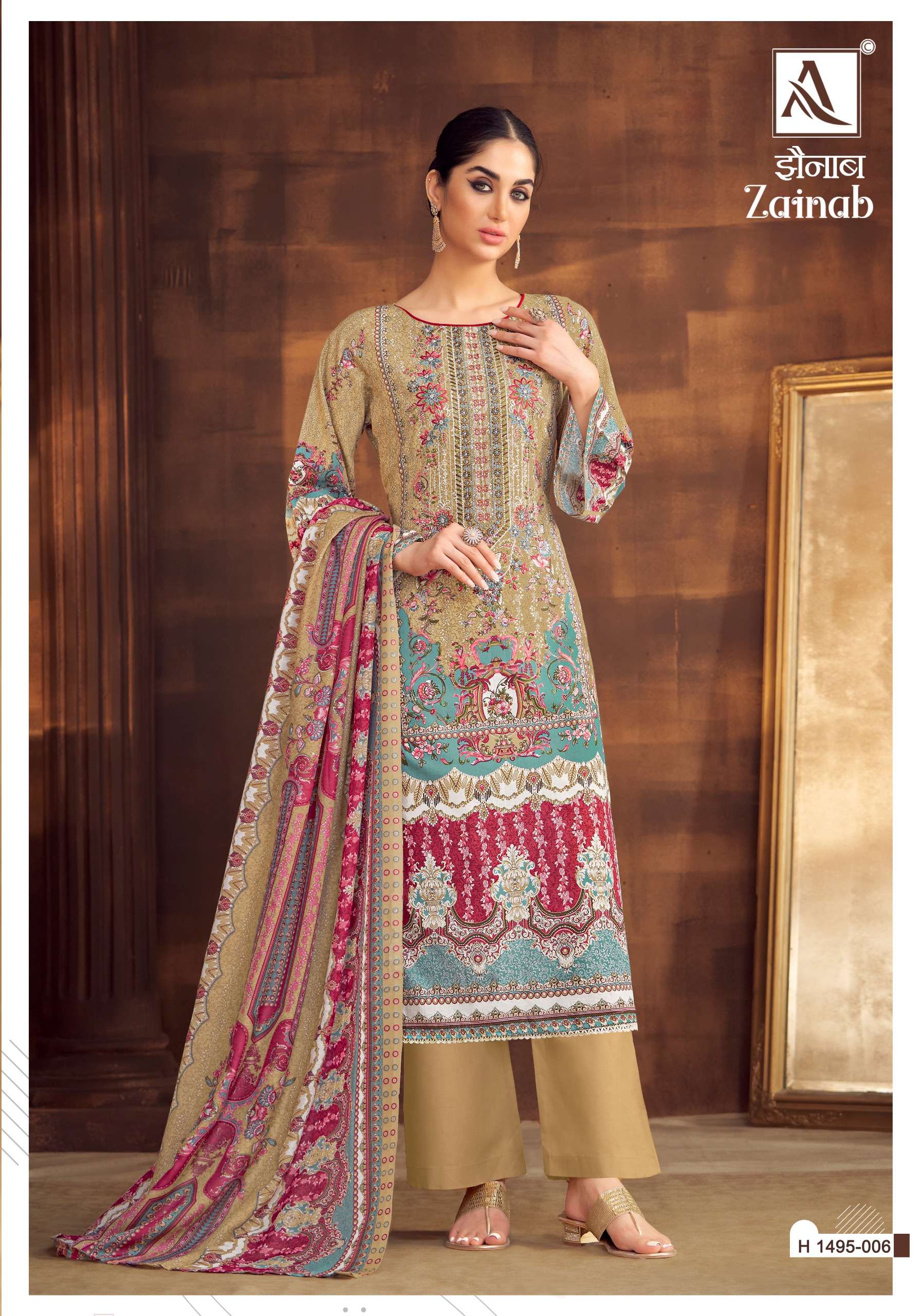 ALOK SUITS ZAINAB COTTON PRINT WITH FANCY WORK SUIT