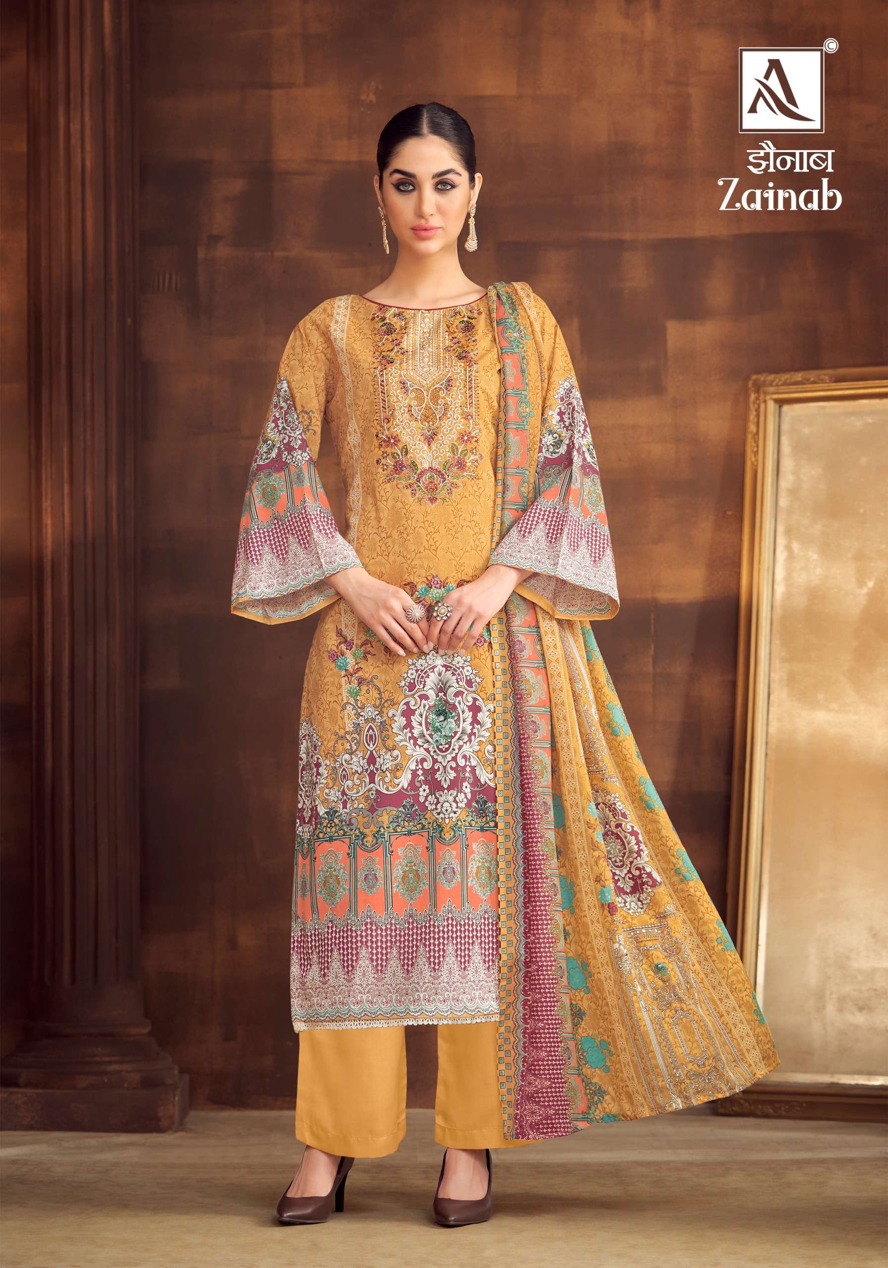 ALOK SUITS ZAINAB COTTON PRINT WITH FANCY WORK SUIT