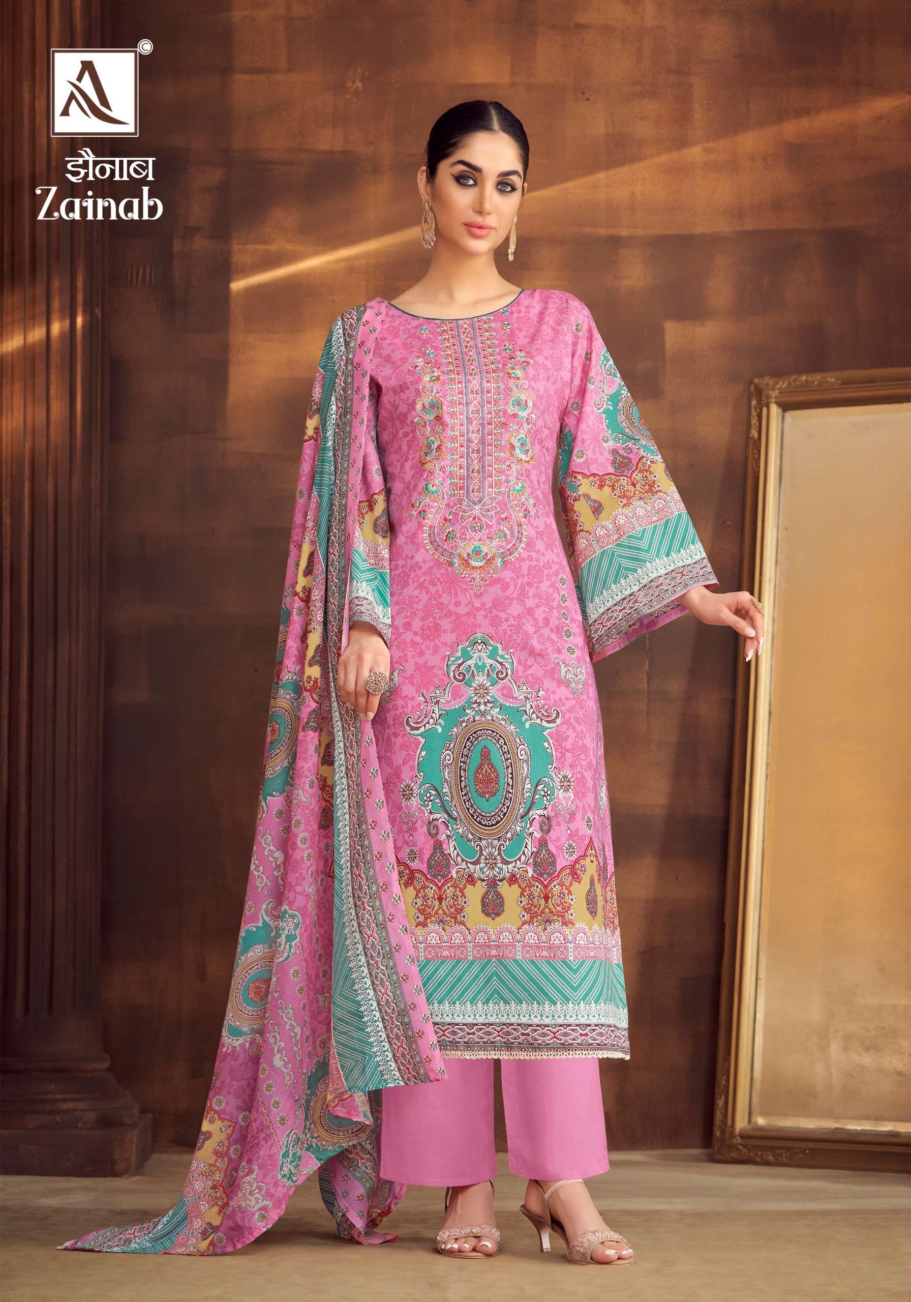 ALOK SUITS ZAINAB COTTON PRINT WITH FANCY WORK SUIT