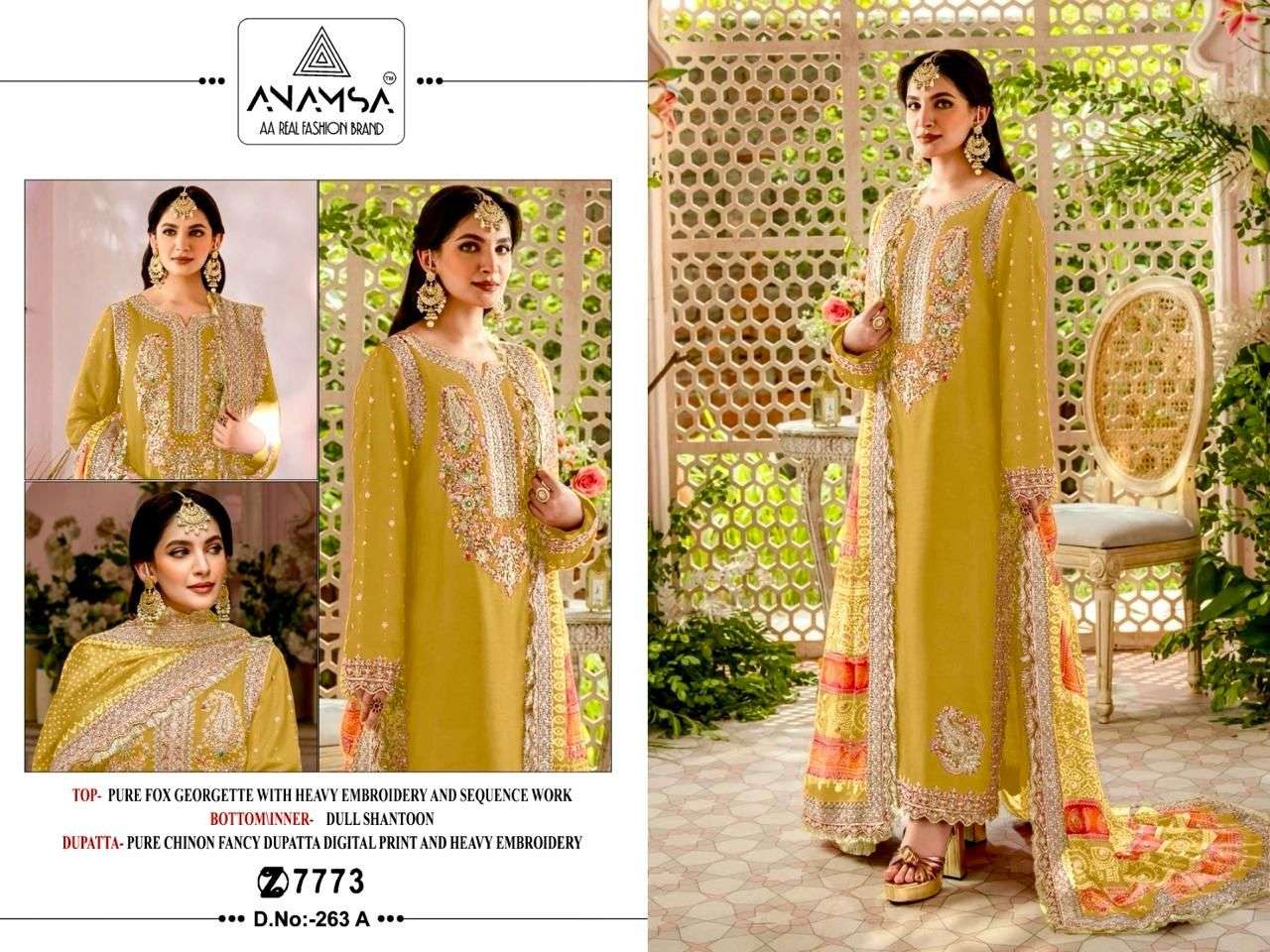 ANAMSA D NO 263 GEORGETTE HEAVY EMBROIDERED SUIT