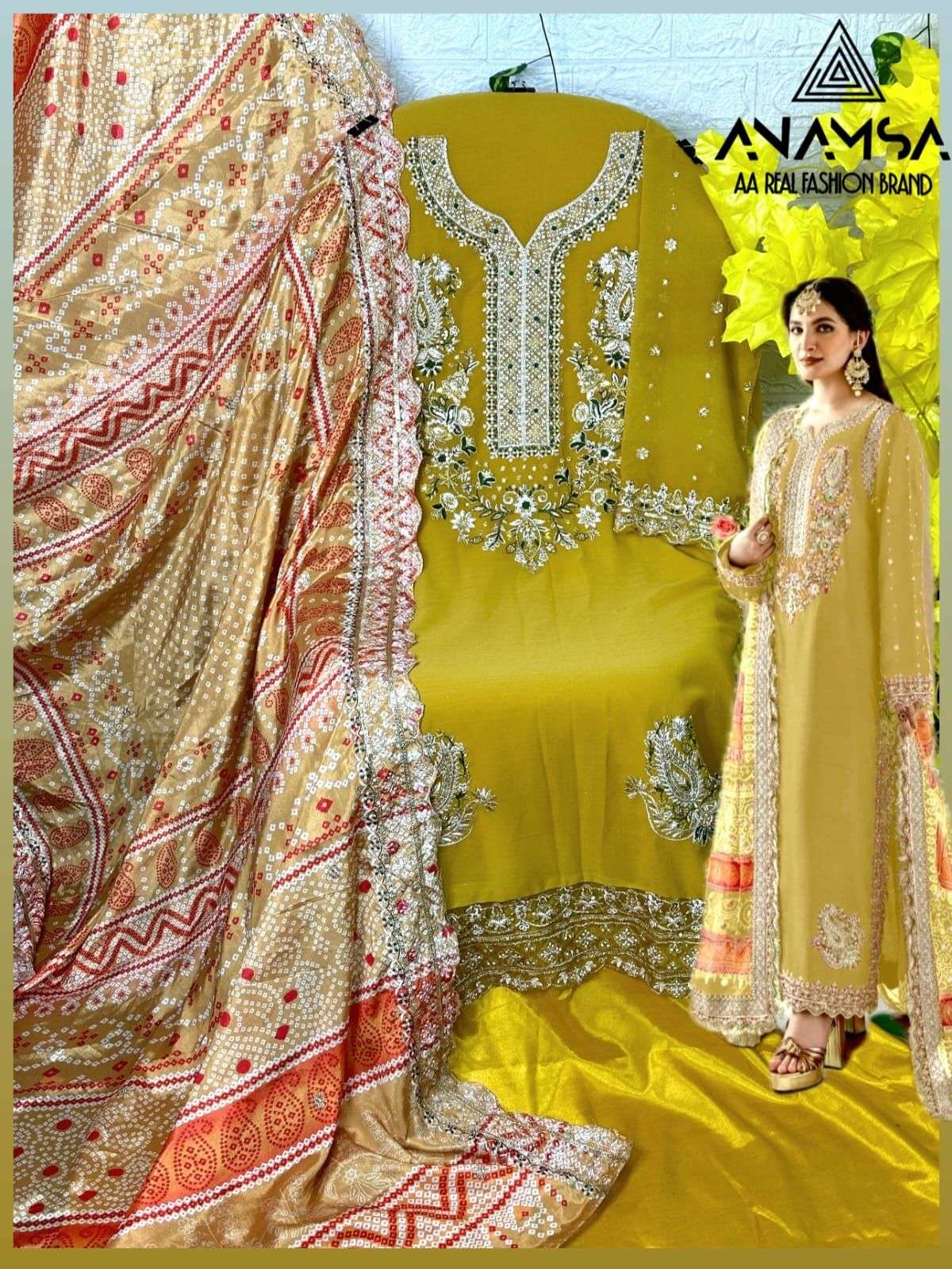 ANAMSA D NO 263 GEORGETTE HEAVY EMBROIDERED SUIT