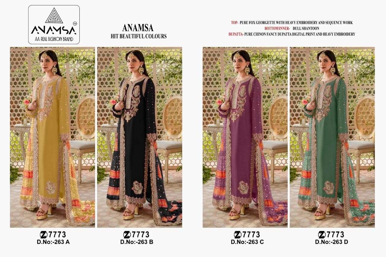 ANAMSA D NO 263 GEORGETTE HEAVY EMBROIDERED SUIT