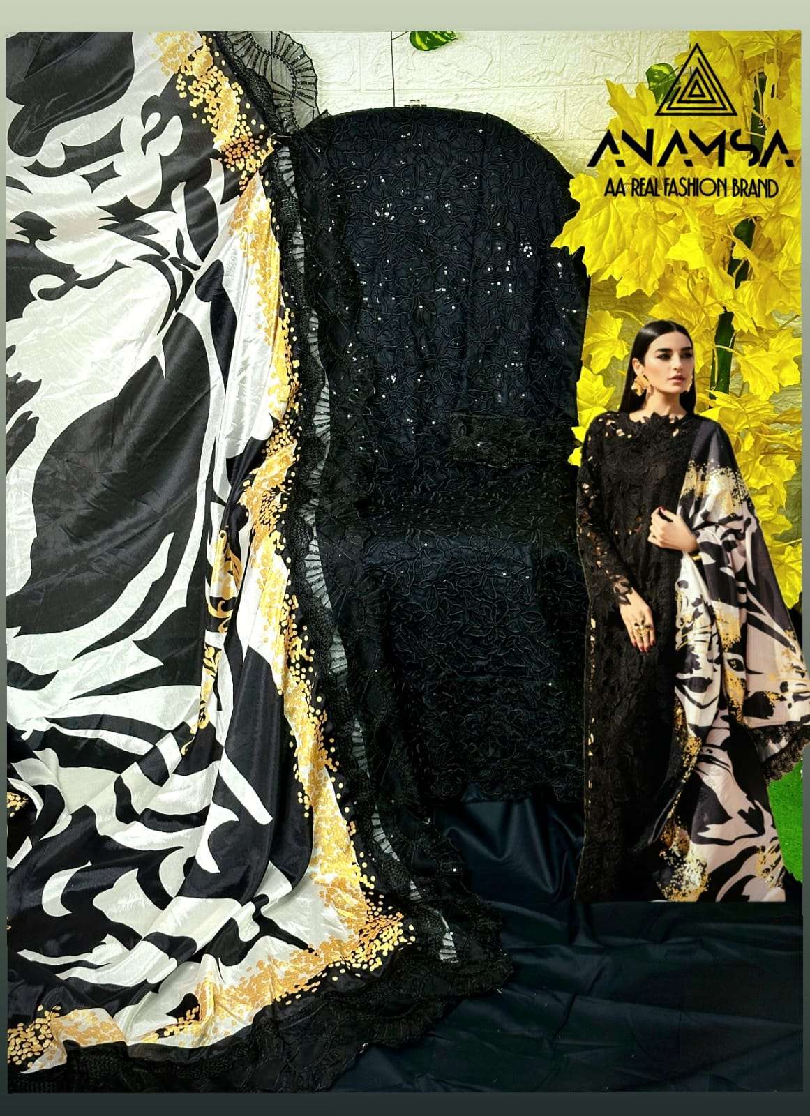 ANAMSA D NO 419 COTTON FANCY EMBROIDERY DESIGNER SUIT