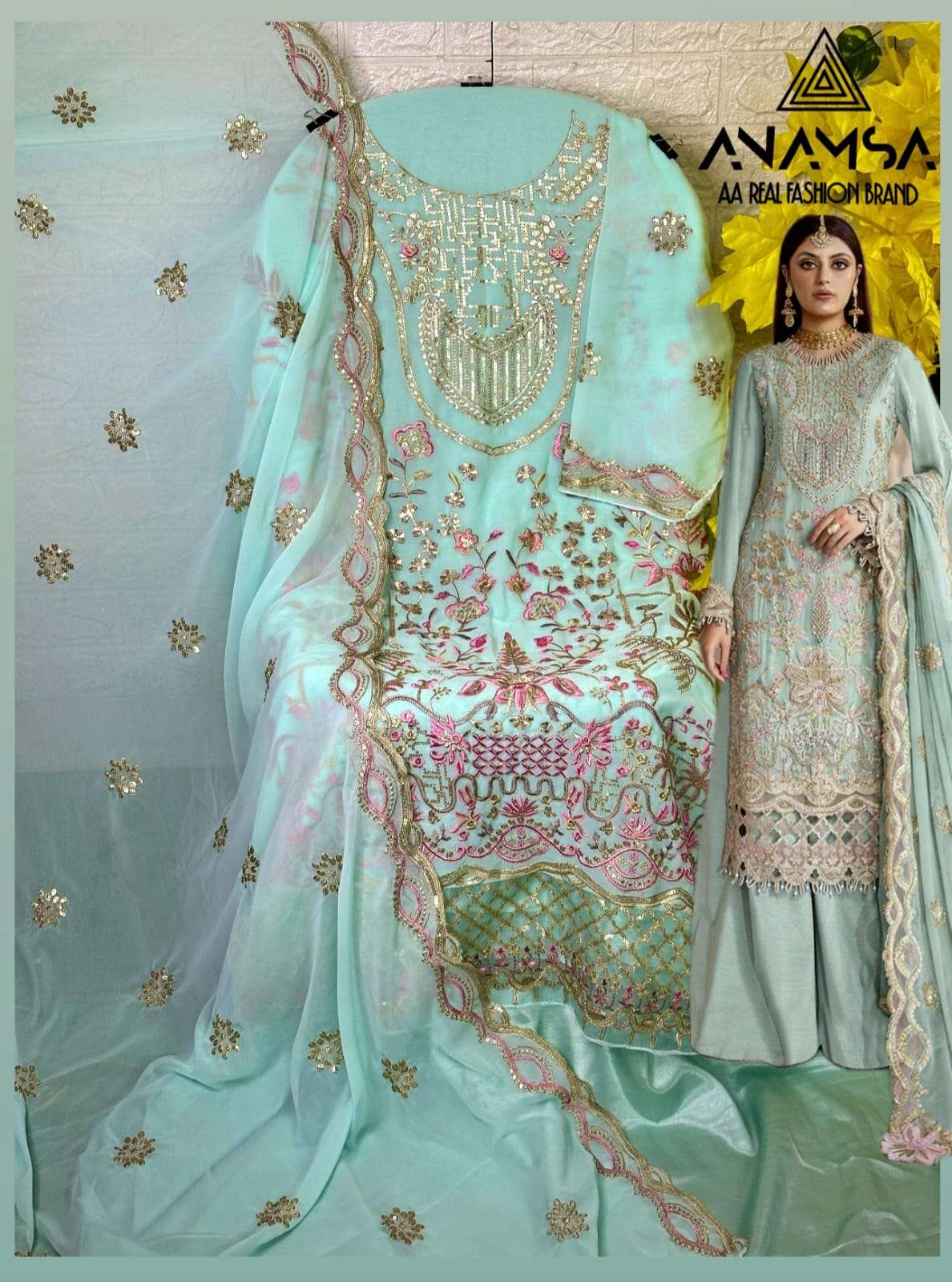 ANAMSA D NO 422 GEORGETTE BEAUTIFUL DESIGNER SUIT