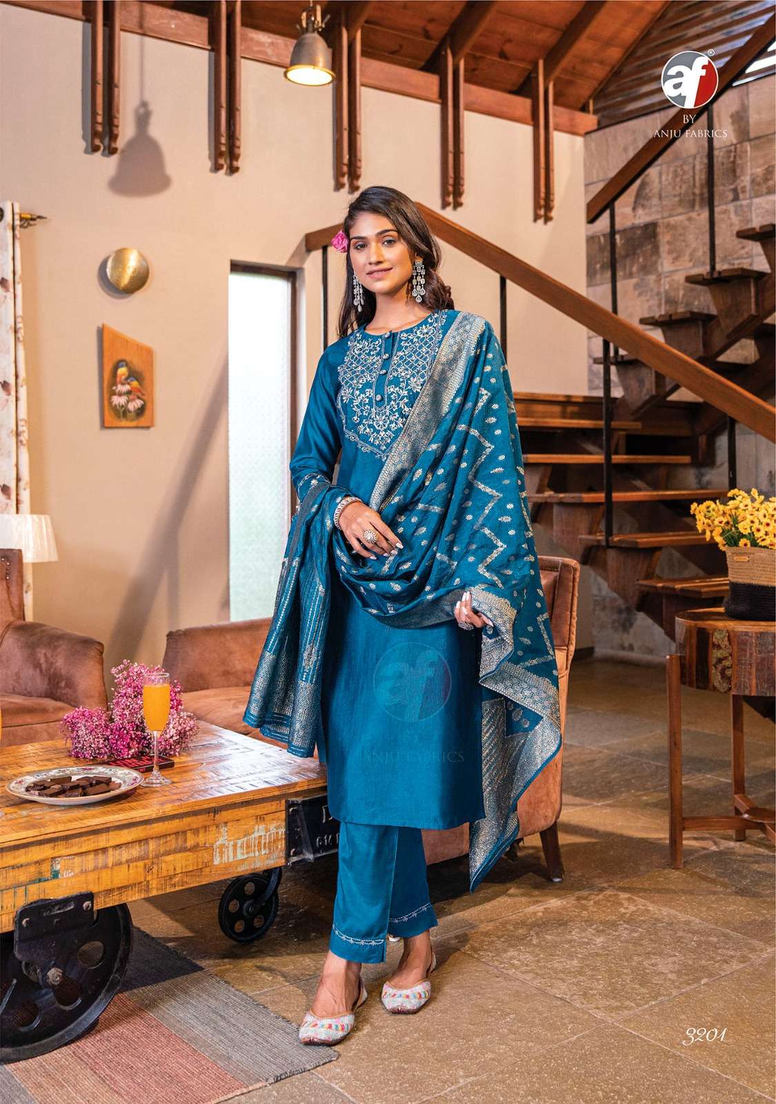 ANJU FABRICS MAYURI VOL 3 JACQUARD DESIGNER PARTY WEAR SUIT