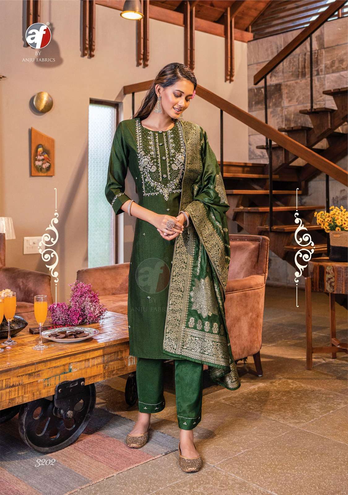 ANJU FABRICS MAYURI VOL 3 JACQUARD DESIGNER PARTY WEAR SUIT