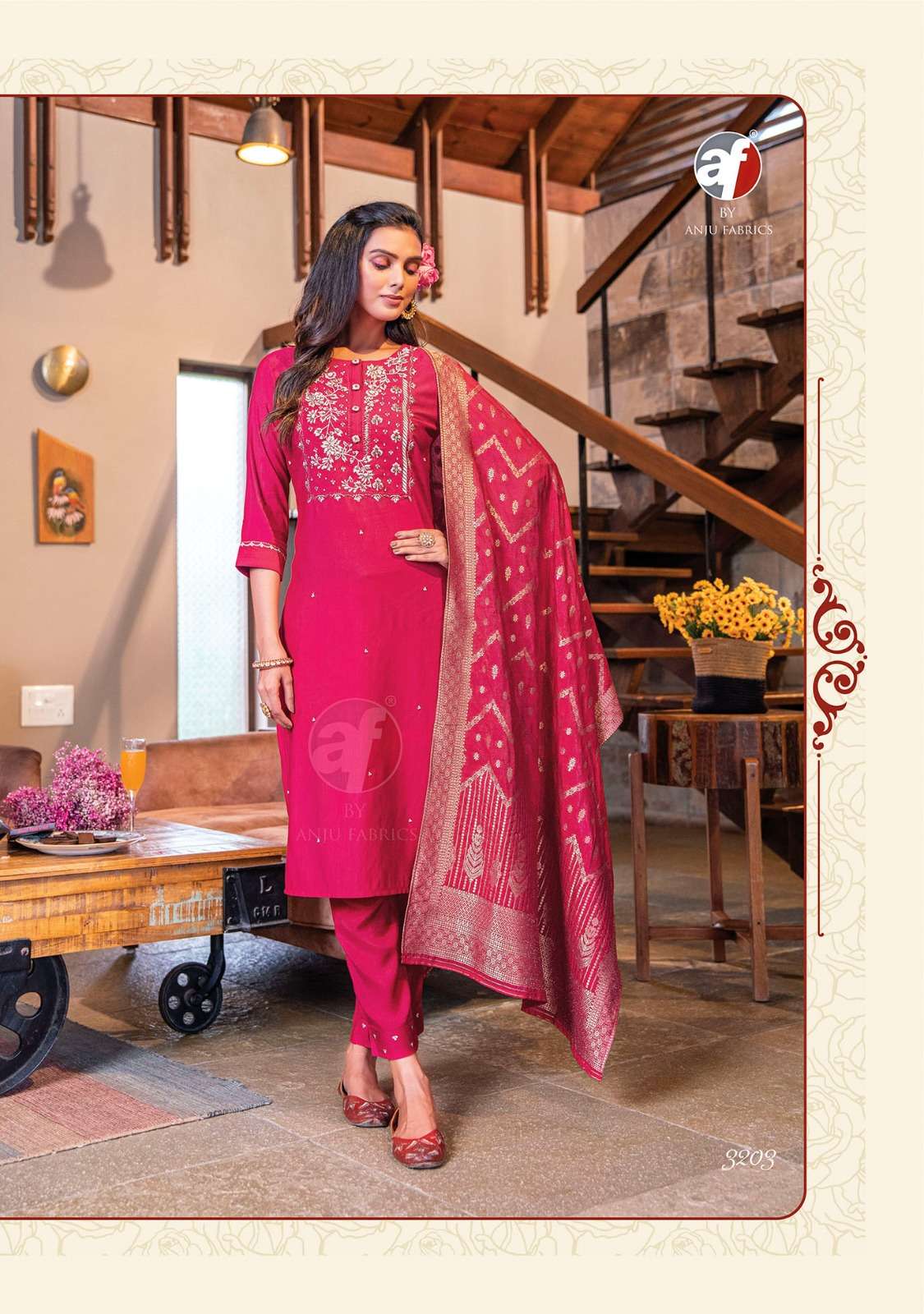 ANJU FABRICS MAYURI VOL 3 JACQUARD DESIGNER PARTY WEAR SUIT