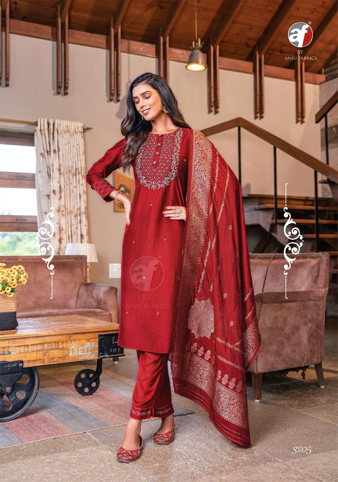 ANJU FABRICS MAYURI VOL 3 JACQUARD DESIGNER PARTY WEAR SUIT