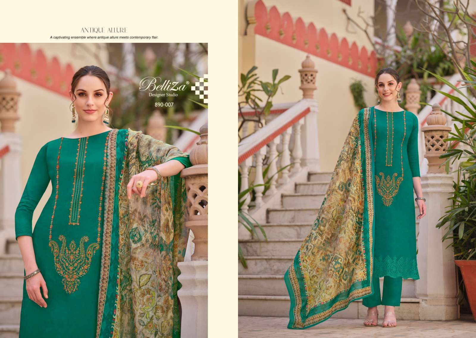 BELLIZA DESIGNER STUDIO JASHN E ISHQ VOL 3 JAM COTTON SUIT