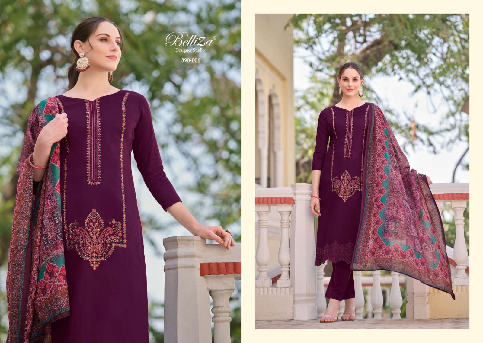 BELLIZA DESIGNER STUDIO JASHN E ISHQ VOL 3 JAM COTTON SUIT