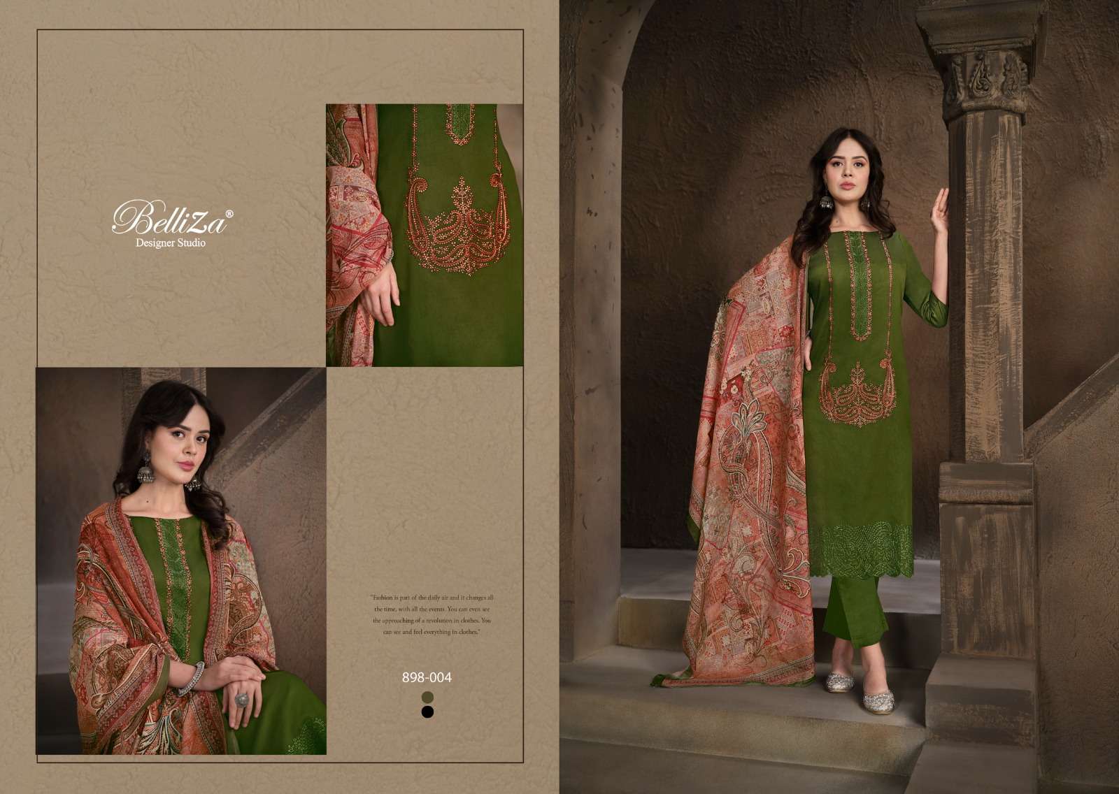BELLIZA DESIGNER STUDIO JASHN E ISHQ VOL 4 JAM COTTON SUIT