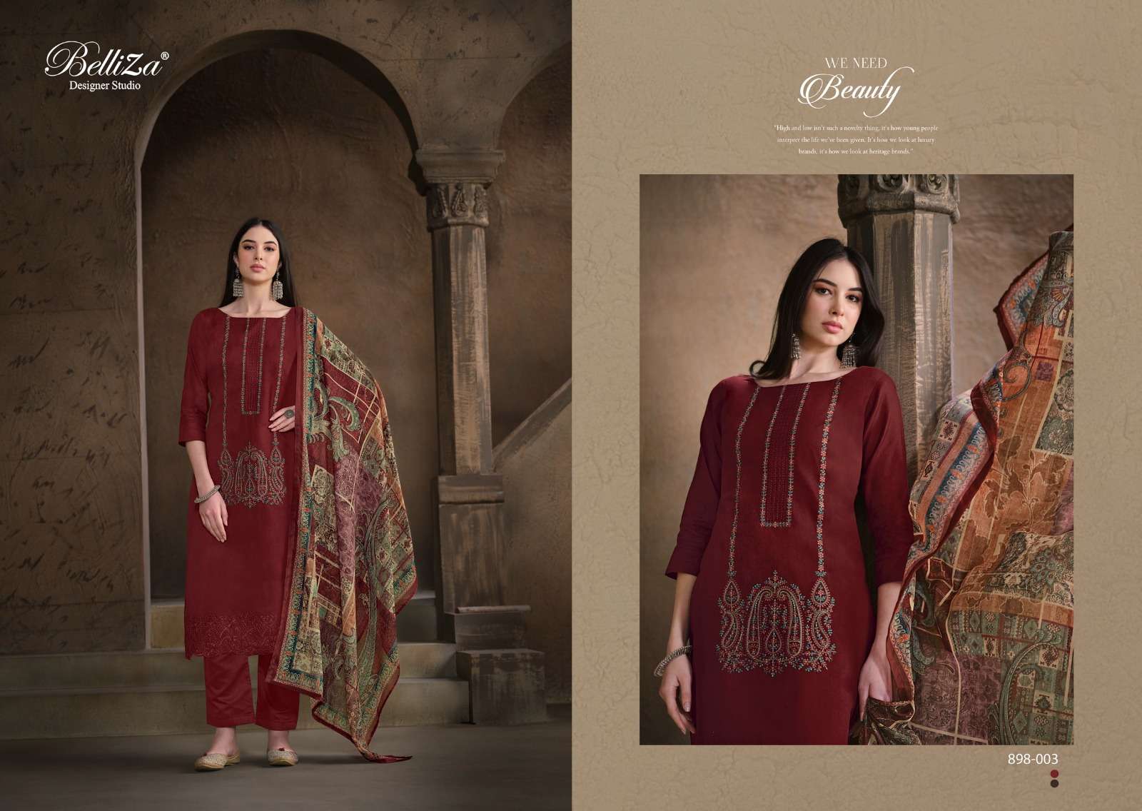BELLIZA DESIGNER STUDIO JASHN E ISHQ VOL 4 JAM COTTON SUIT