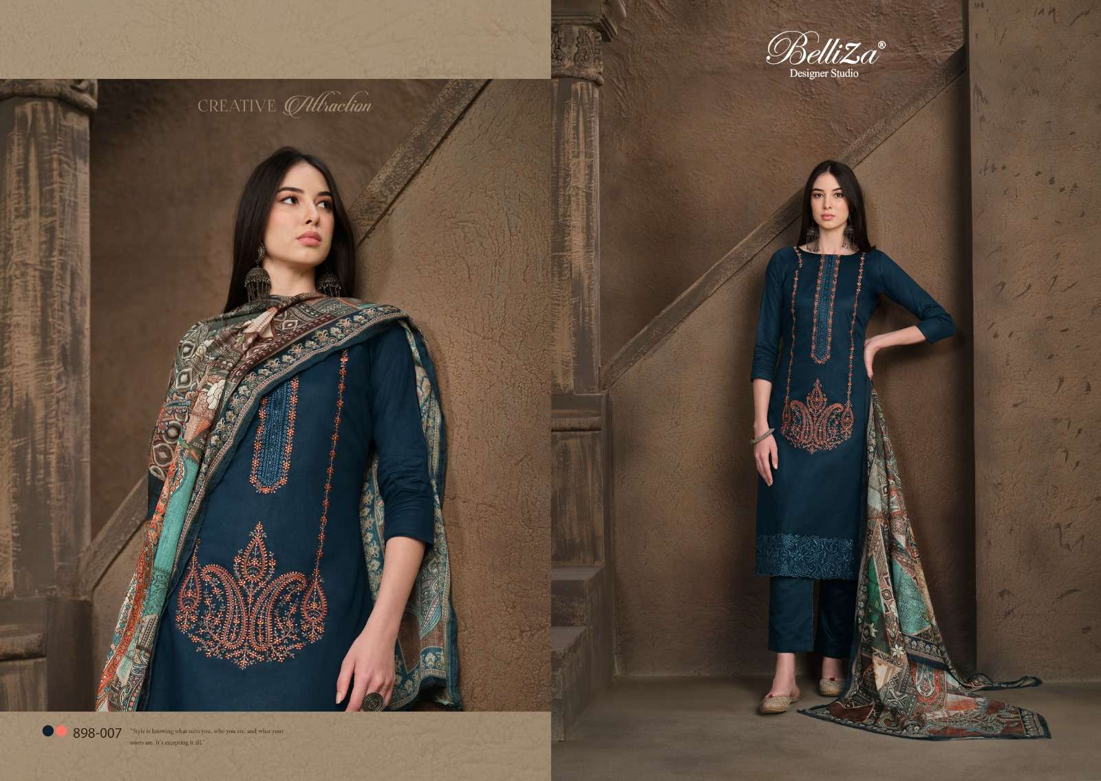 BELLIZA DESIGNER STUDIO JASHN E ISHQ VOL 4 JAM COTTON SUIT