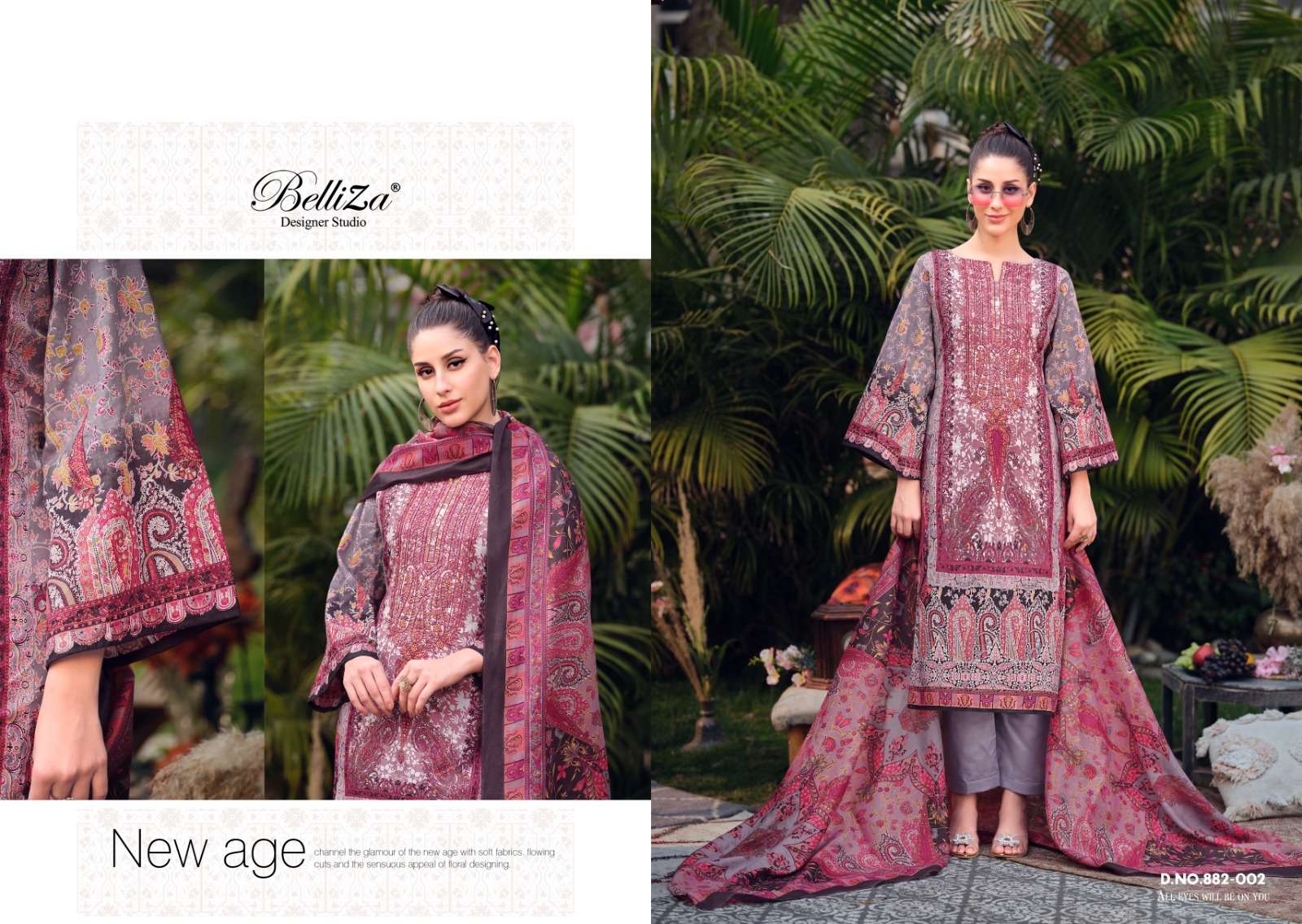 BELLIZA DESIGNER STUDIO NAIRA VOL 36 COTTON FANCY WORK SUIT