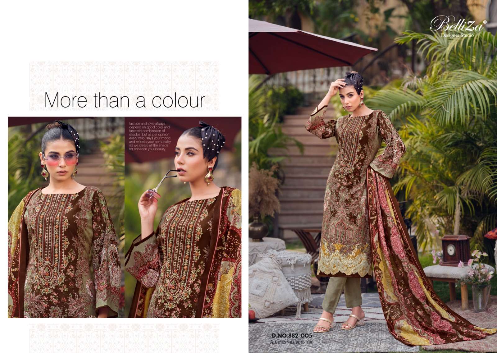 BELLIZA DESIGNER STUDIO NAIRA VOL 36 COTTON FANCY WORK SUIT