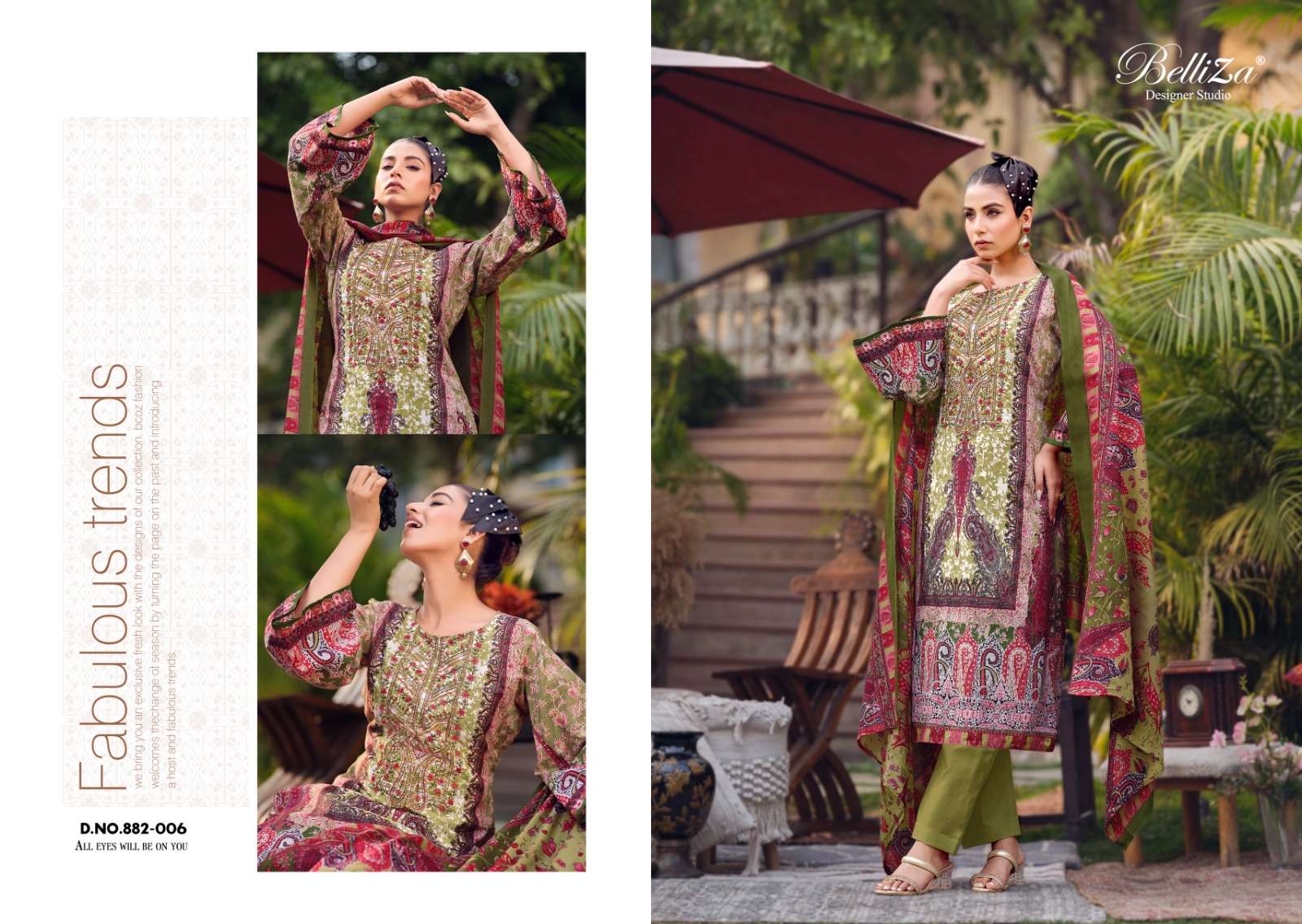 BELLIZA DESIGNER STUDIO NAIRA VOL 36 COTTON FANCY WORK SUIT